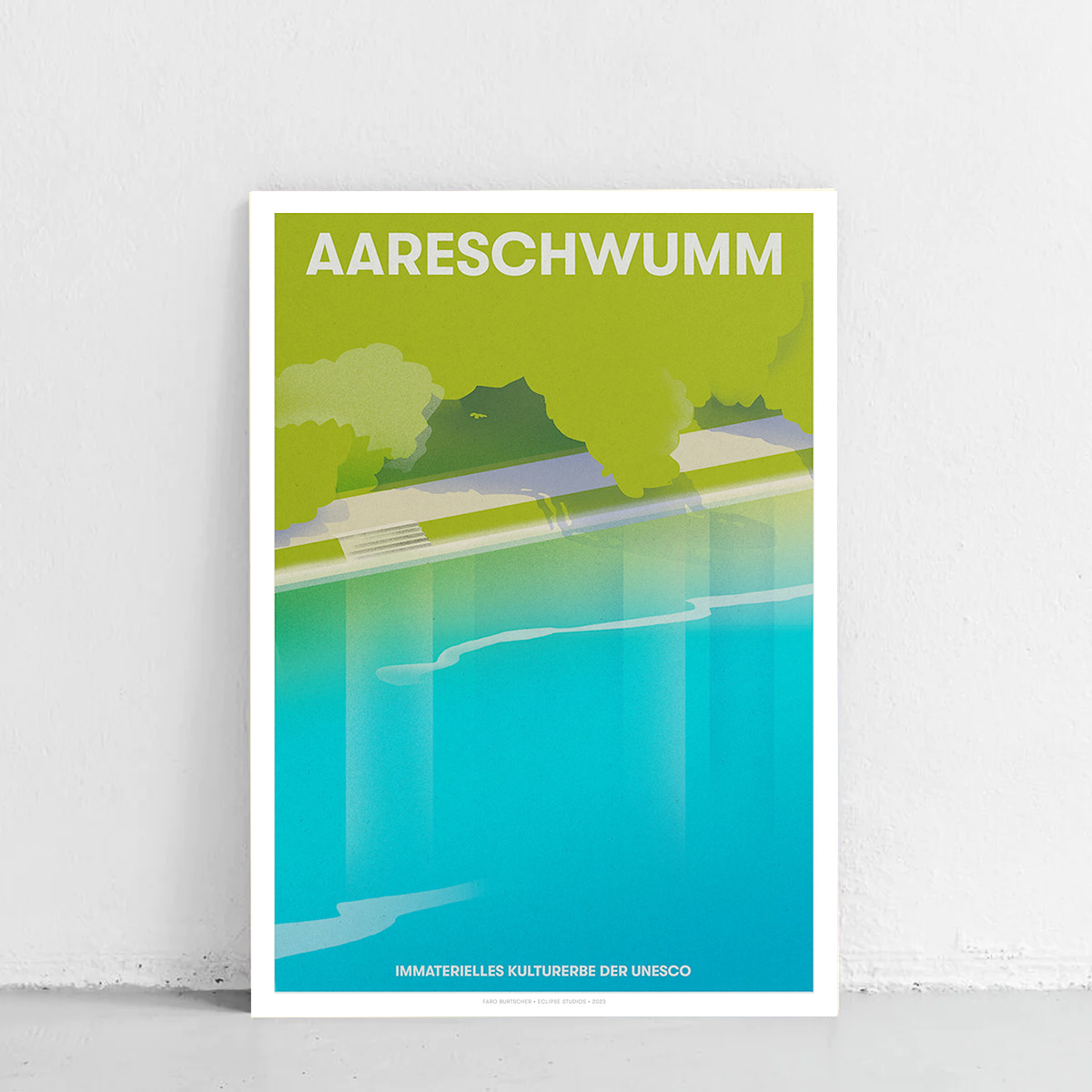 Poster Aareschwumm Bern von Faro Burtscher