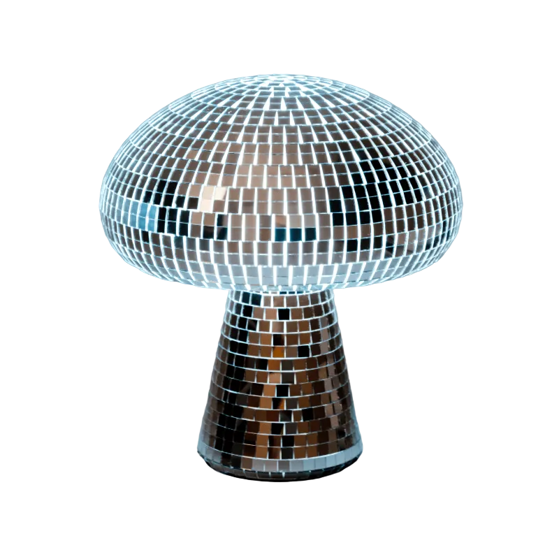 Disco Pilzlampe von L'expressionist – Leuchte in Pilzform mit Spiegelmosaik