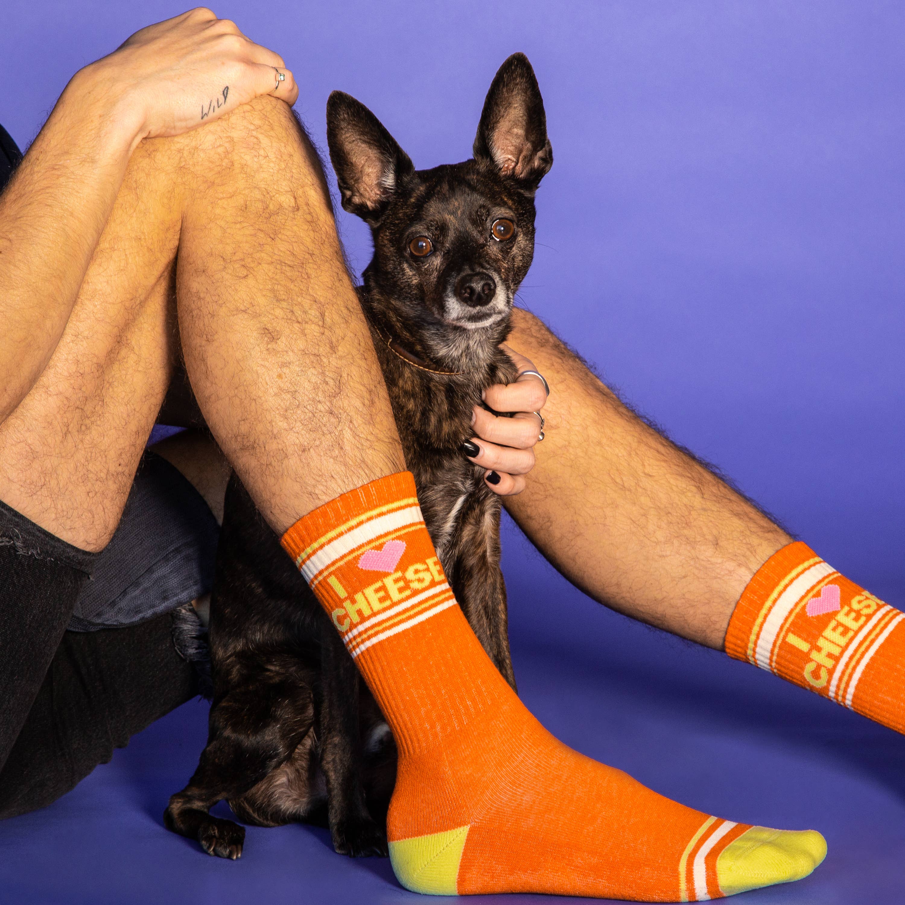 I ❤️ Cheese Gym Crew Socken