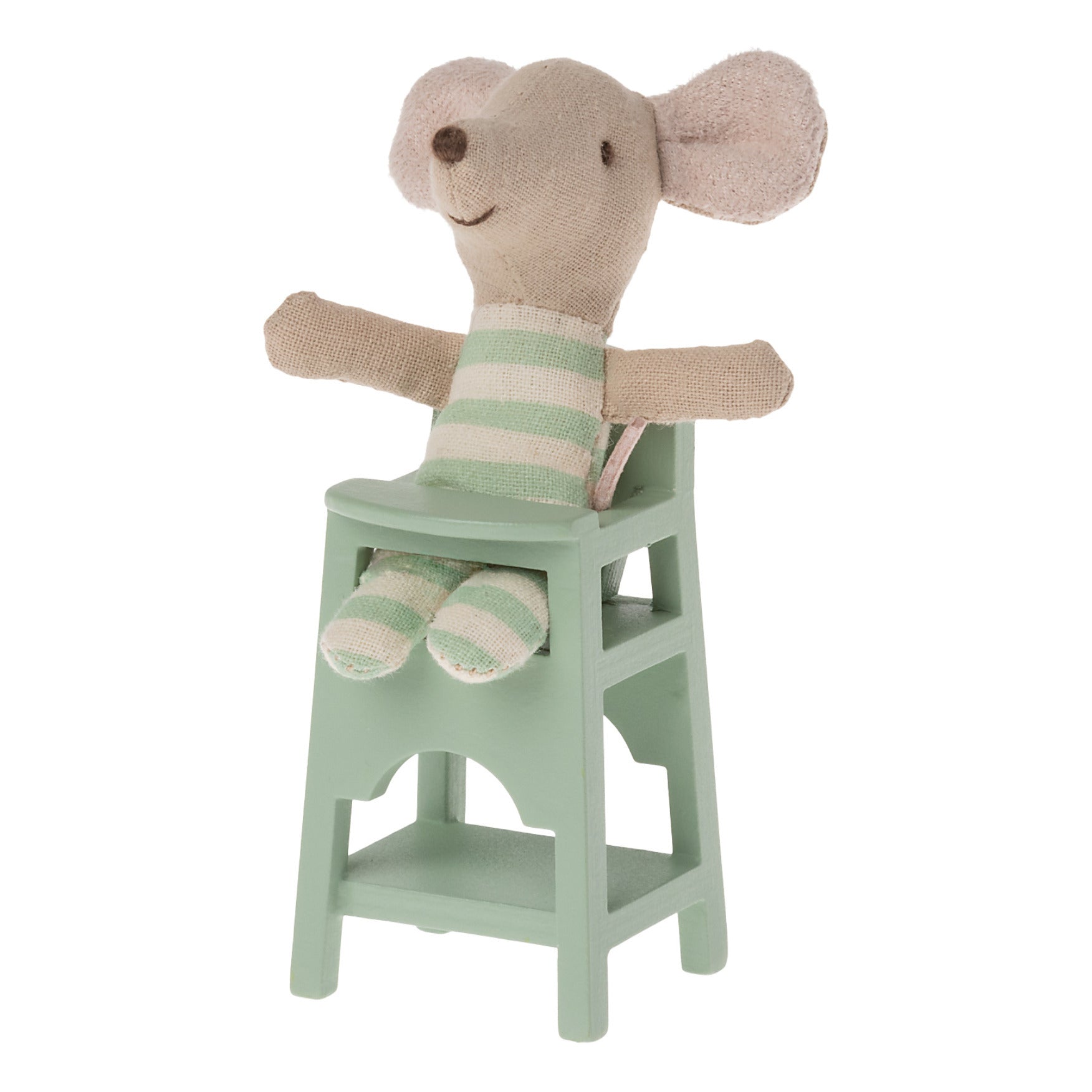 Hochstuhl für Mäuse-Babys in Weiss und Grün von Maileg