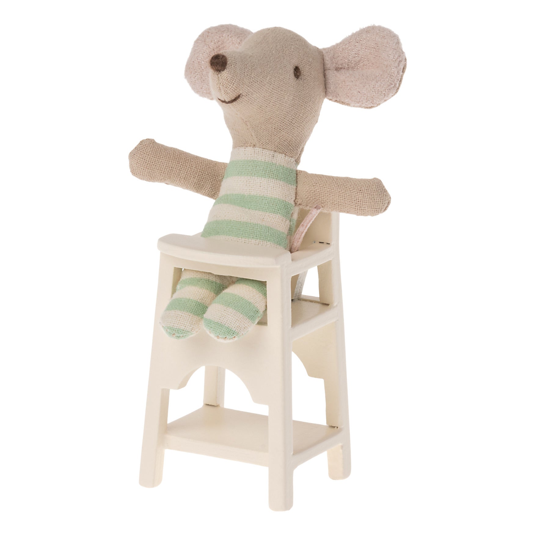 Hochstuhl für Mäuse-Babys in Weiss und Grün von Maileg