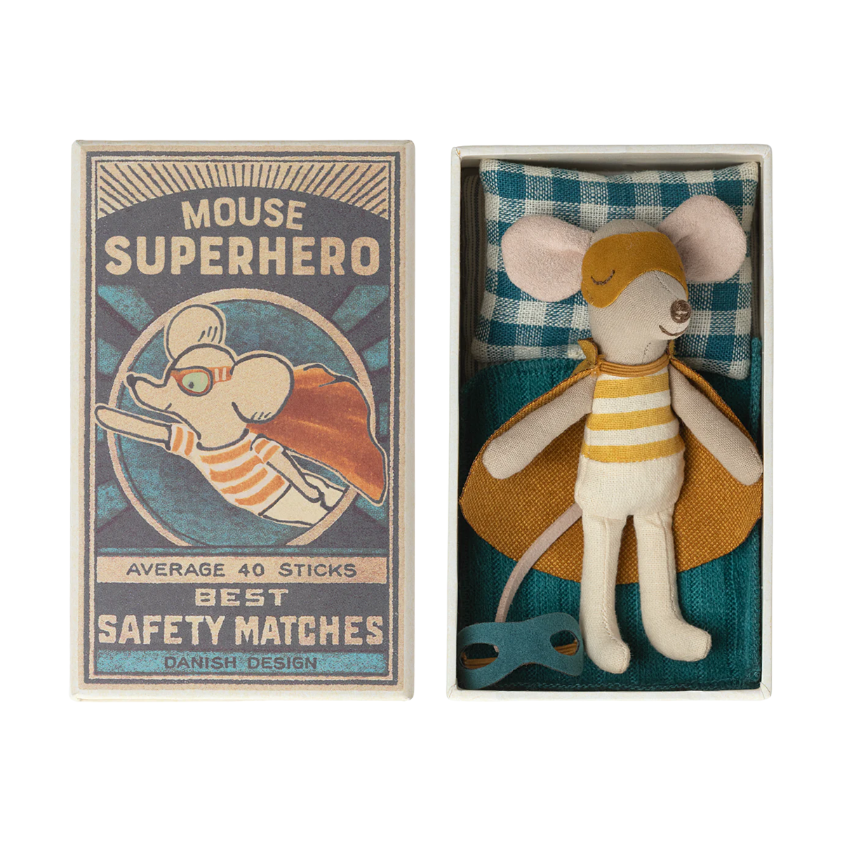Superhero Maus in Streichholzschachtel von Maileg