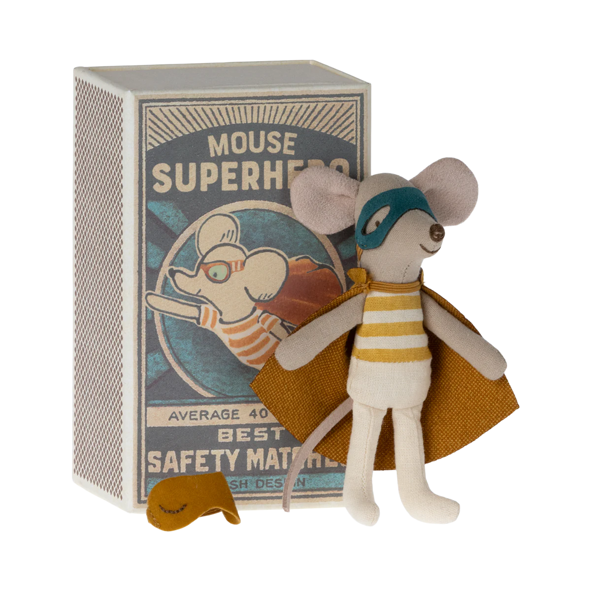 Superhero Maus in Streichholzschachtel von Maileg