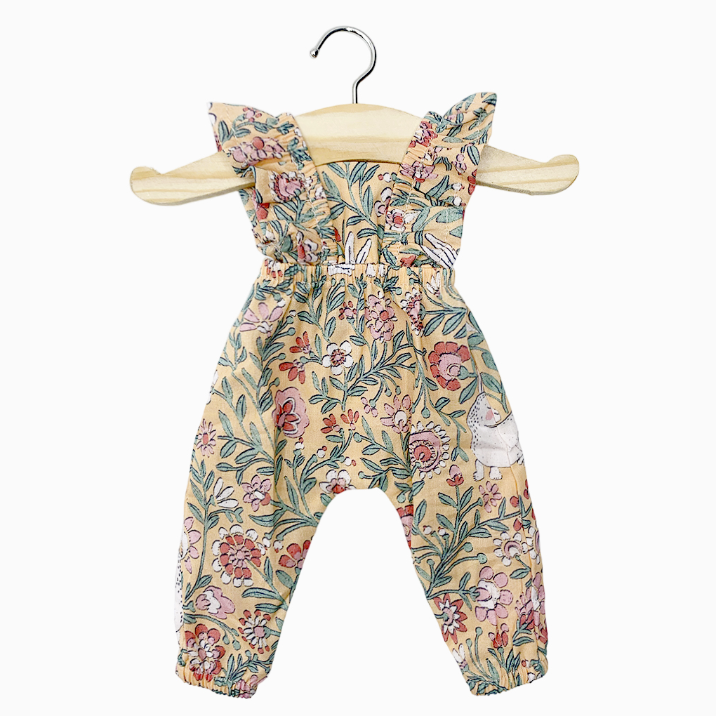 Overall mit Kaninchenblumen für Puppen gross von Minikane
