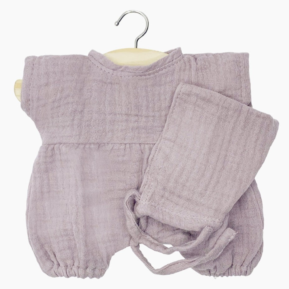 Puppenhosenkleid mit Mütze für Puppen klein von Minikane