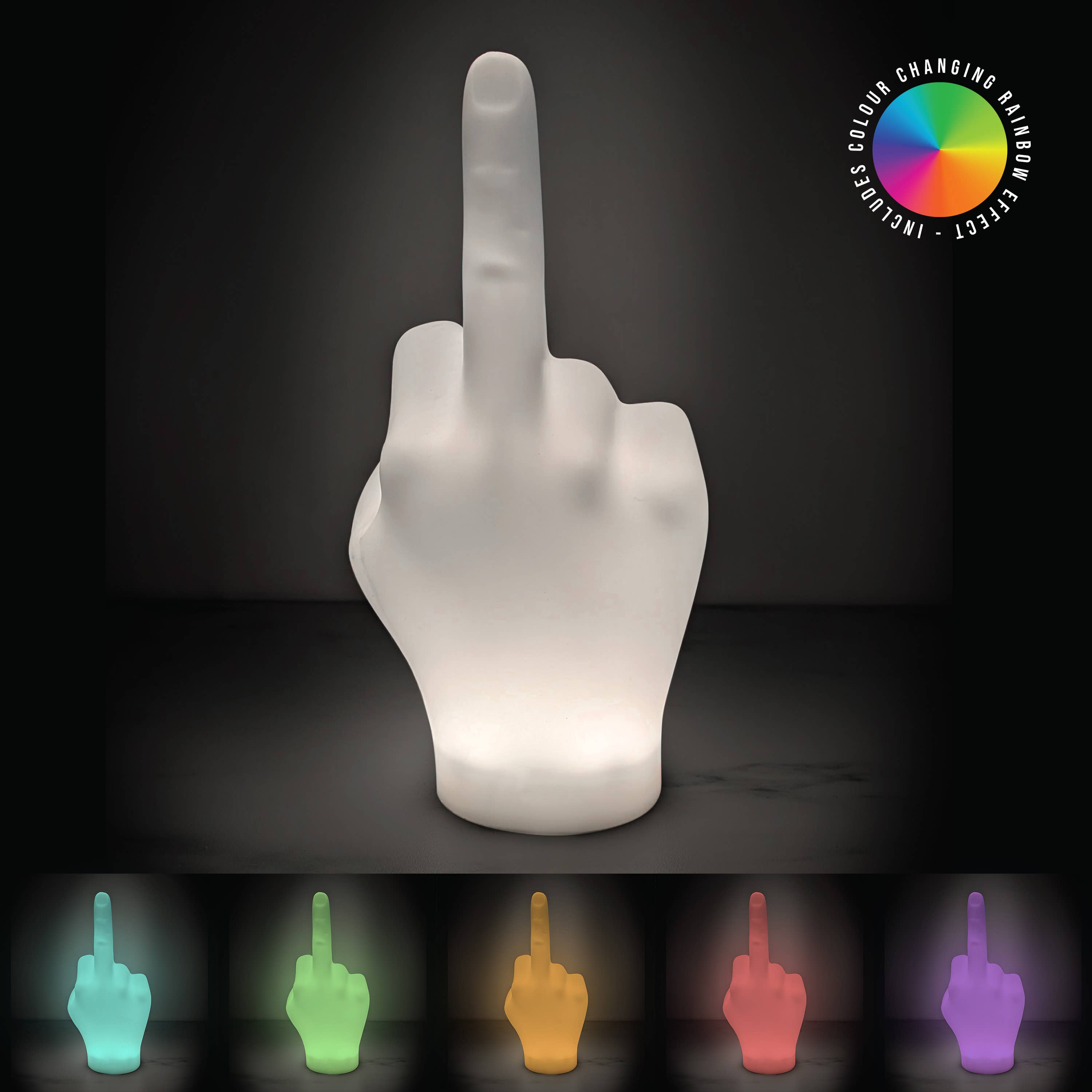 Gift Republic F*ck You Lampe – Detailansicht Silikon Mittelfinger mit LED