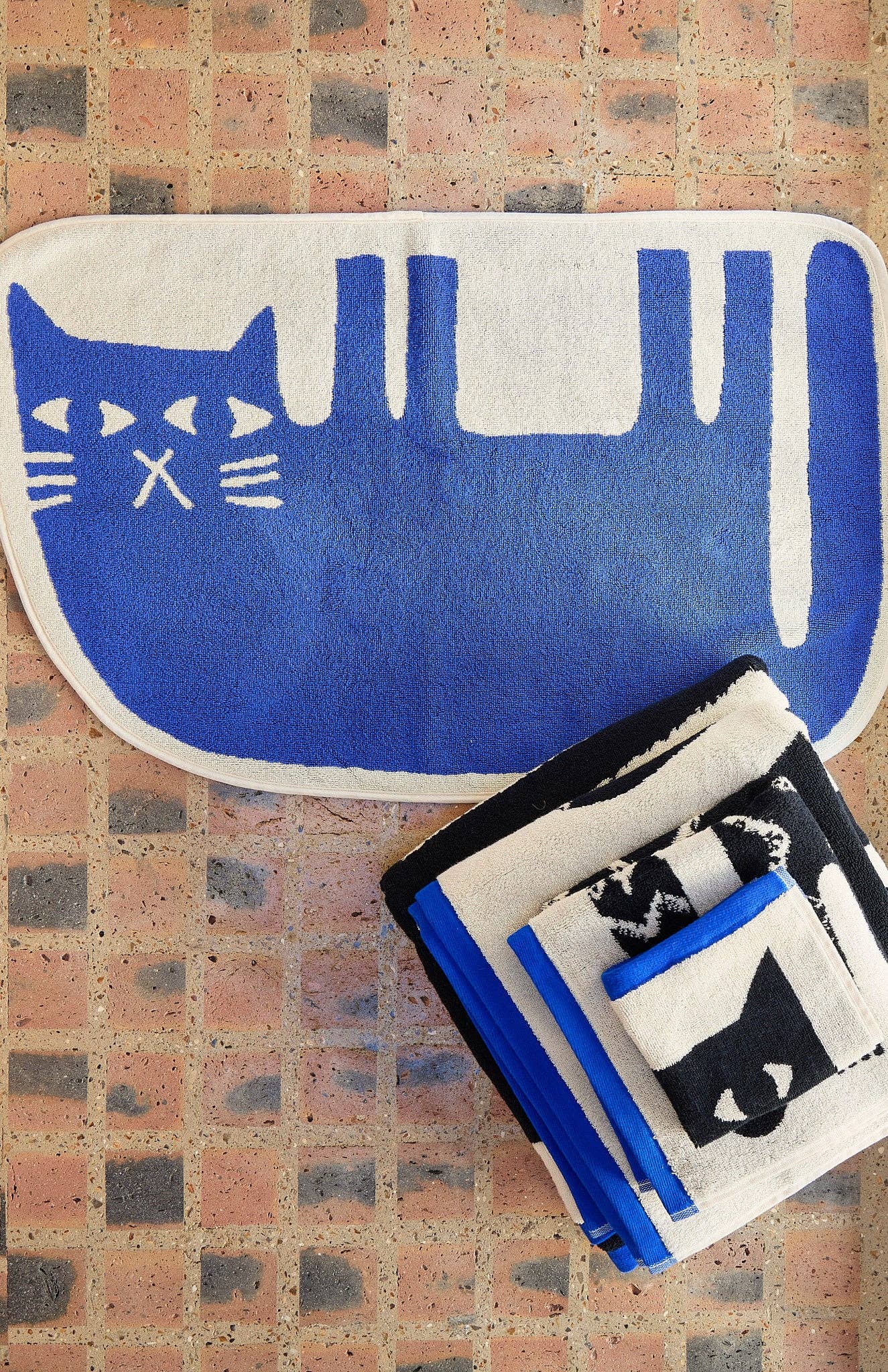 Badematte Katze aus Baumwolle von Donna Wilson