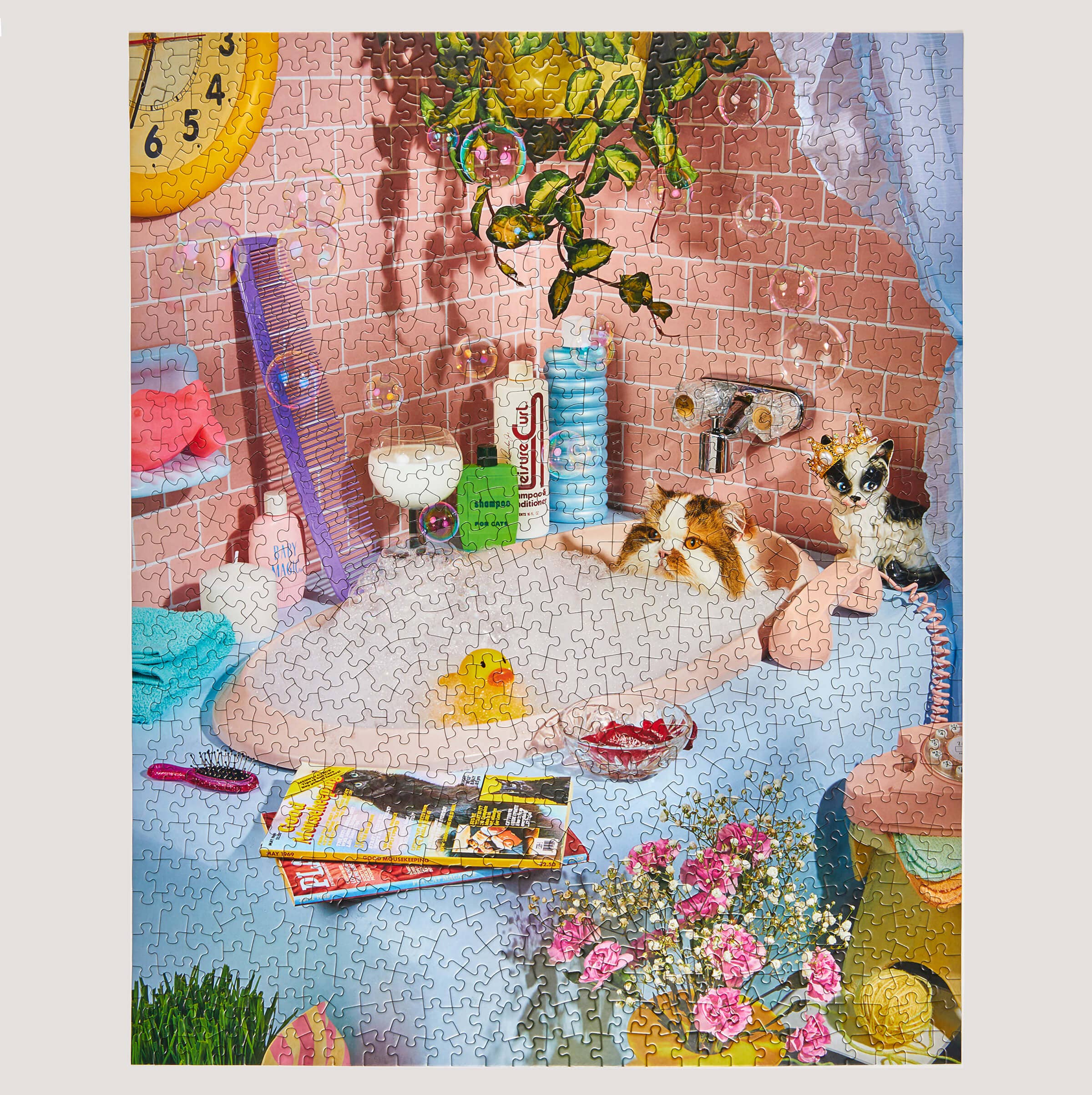 ME-ow Time Puzzle Le Puzz – Detailansicht gelegte Teile Katzenillustration