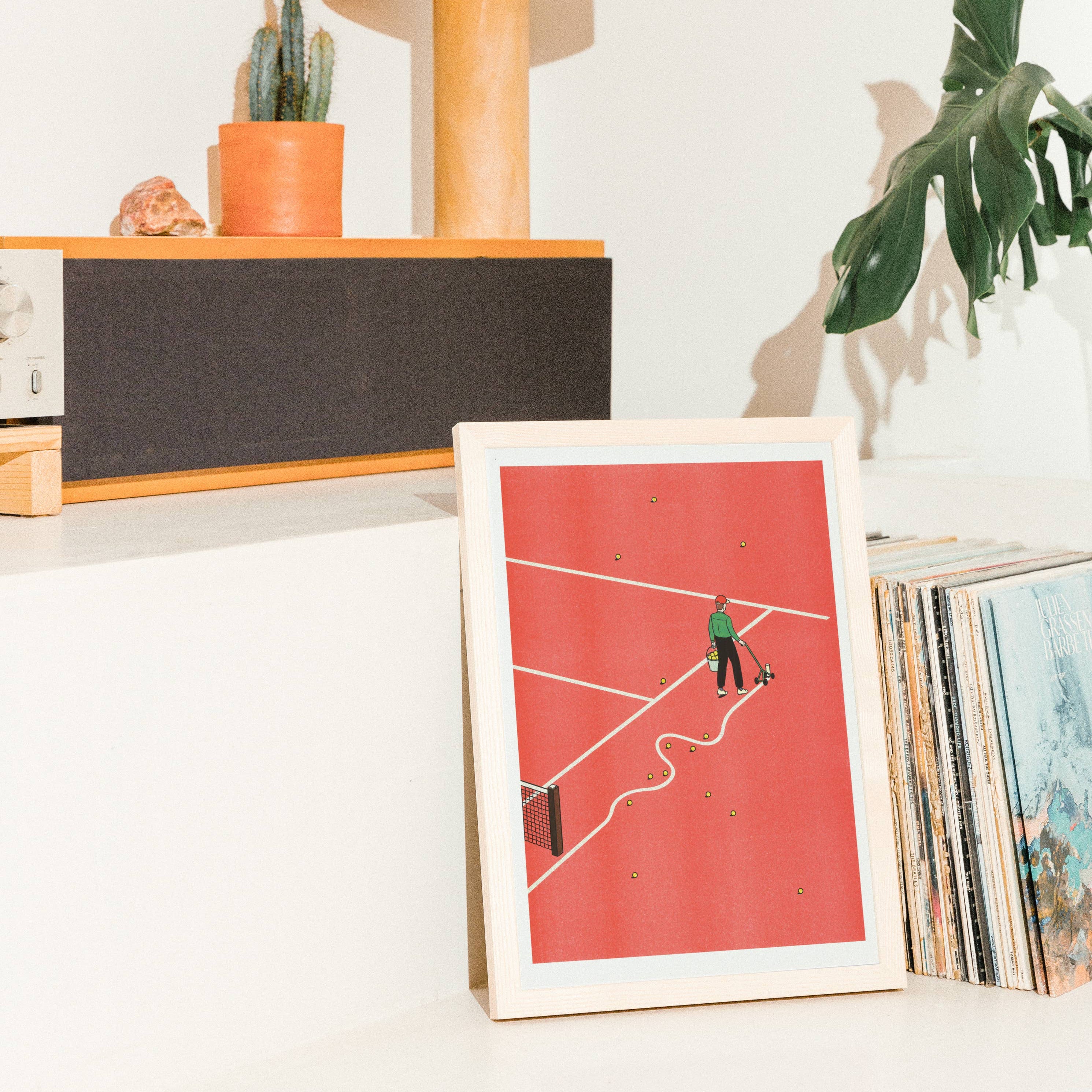 Tennis Simon Bailly – Detailansicht Risographie-Druck KIBLIND Atelier