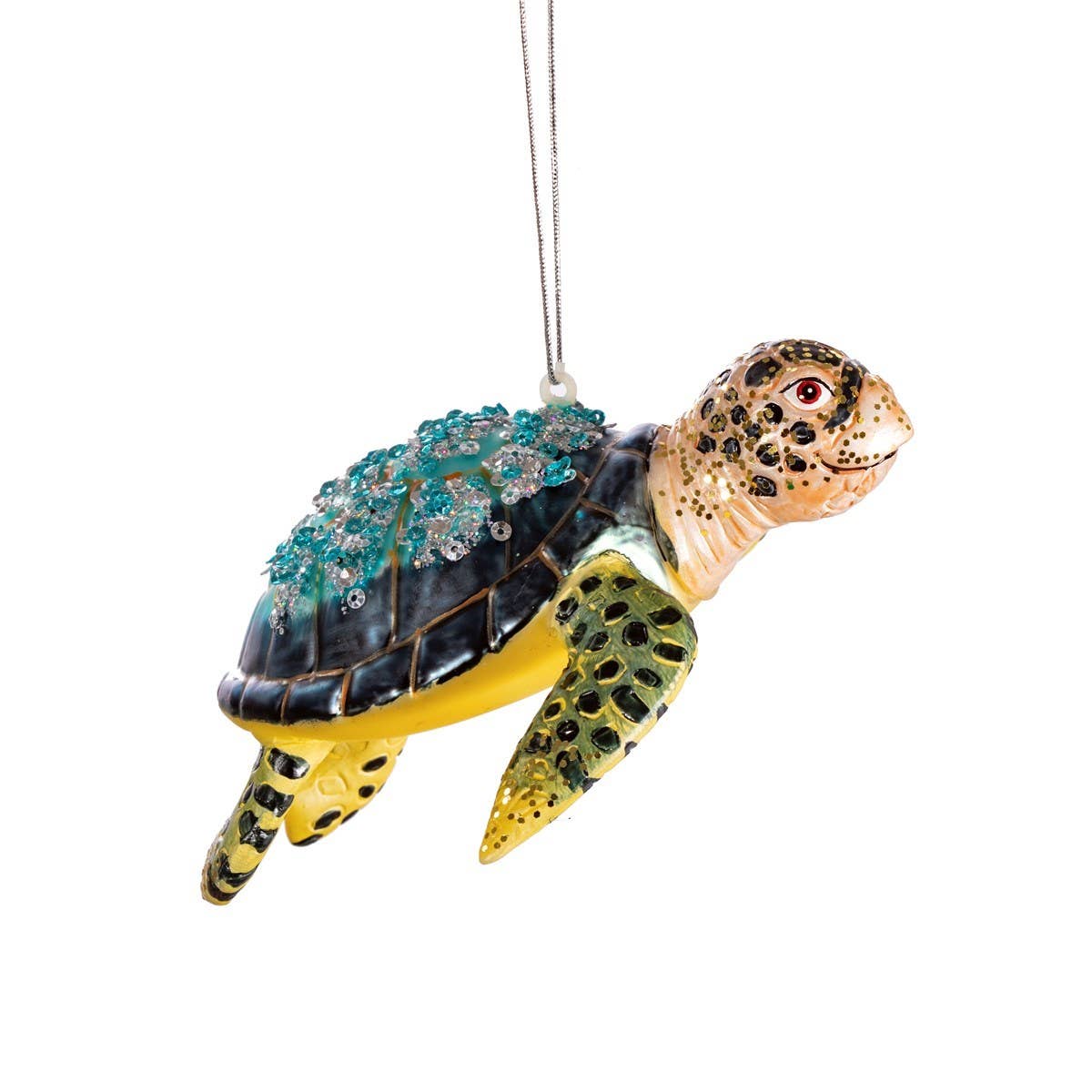 Baumschmuck Schildkröte von Sass & Belle – Weihnachtskugel in Schildkrötenform mit goldenem Aufhänger