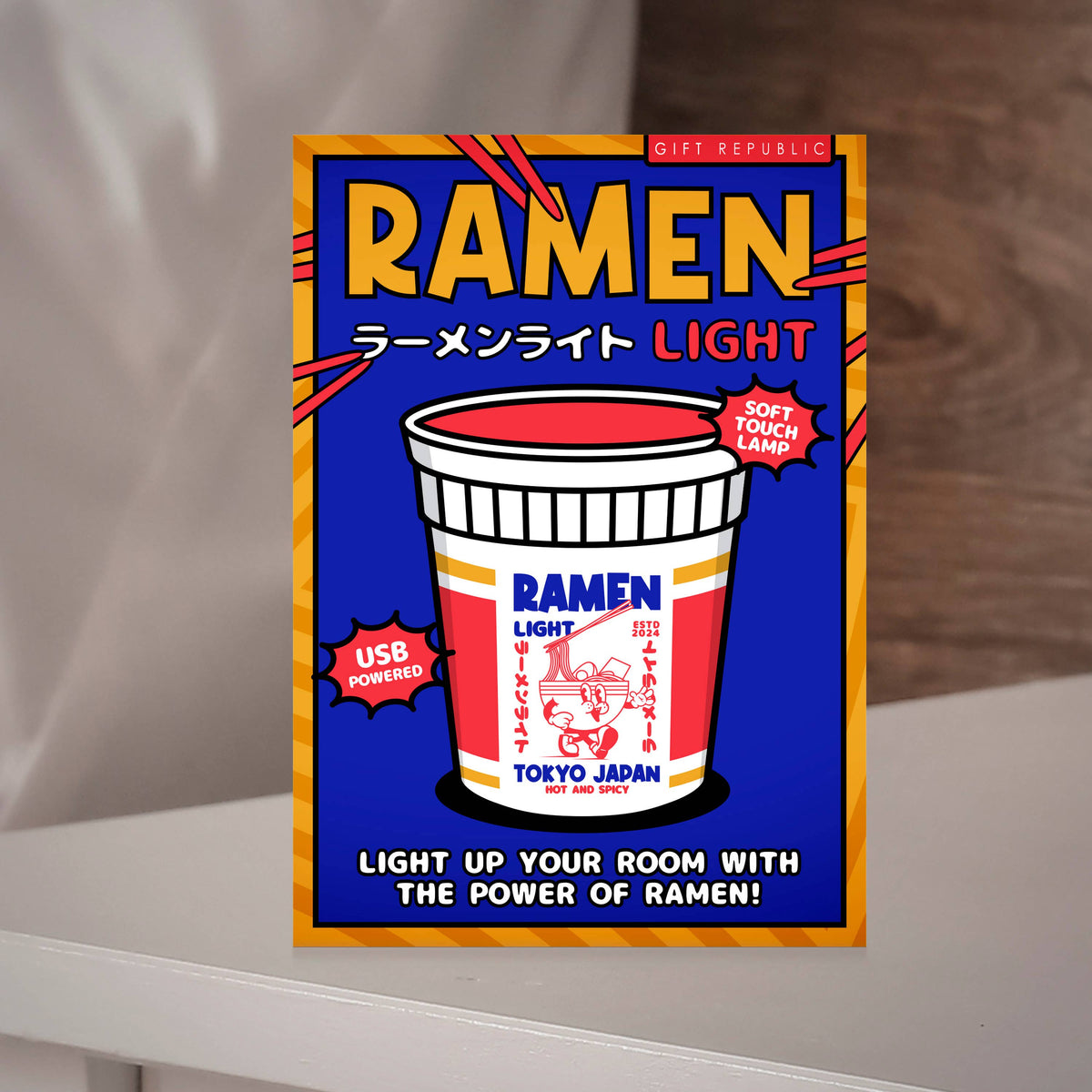 Ramen Lampe Gift Republic – Lifestyle im Dunkeln leuchtend, farbiges Licht