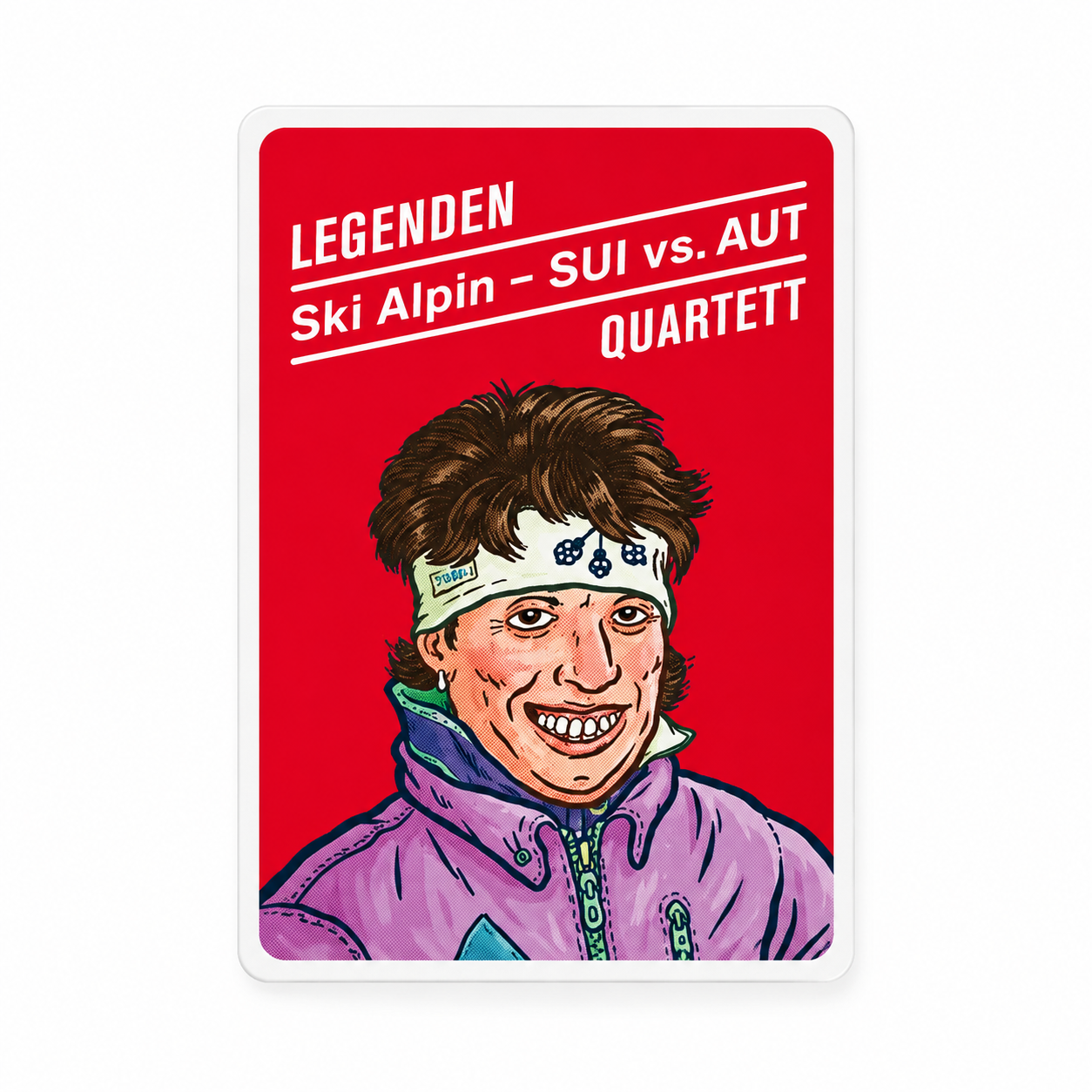 Legendenquartett Ski Alpin – Schweizer und österreichische Ski-Legenden Kartenspiel, Cover Vreni Schneider