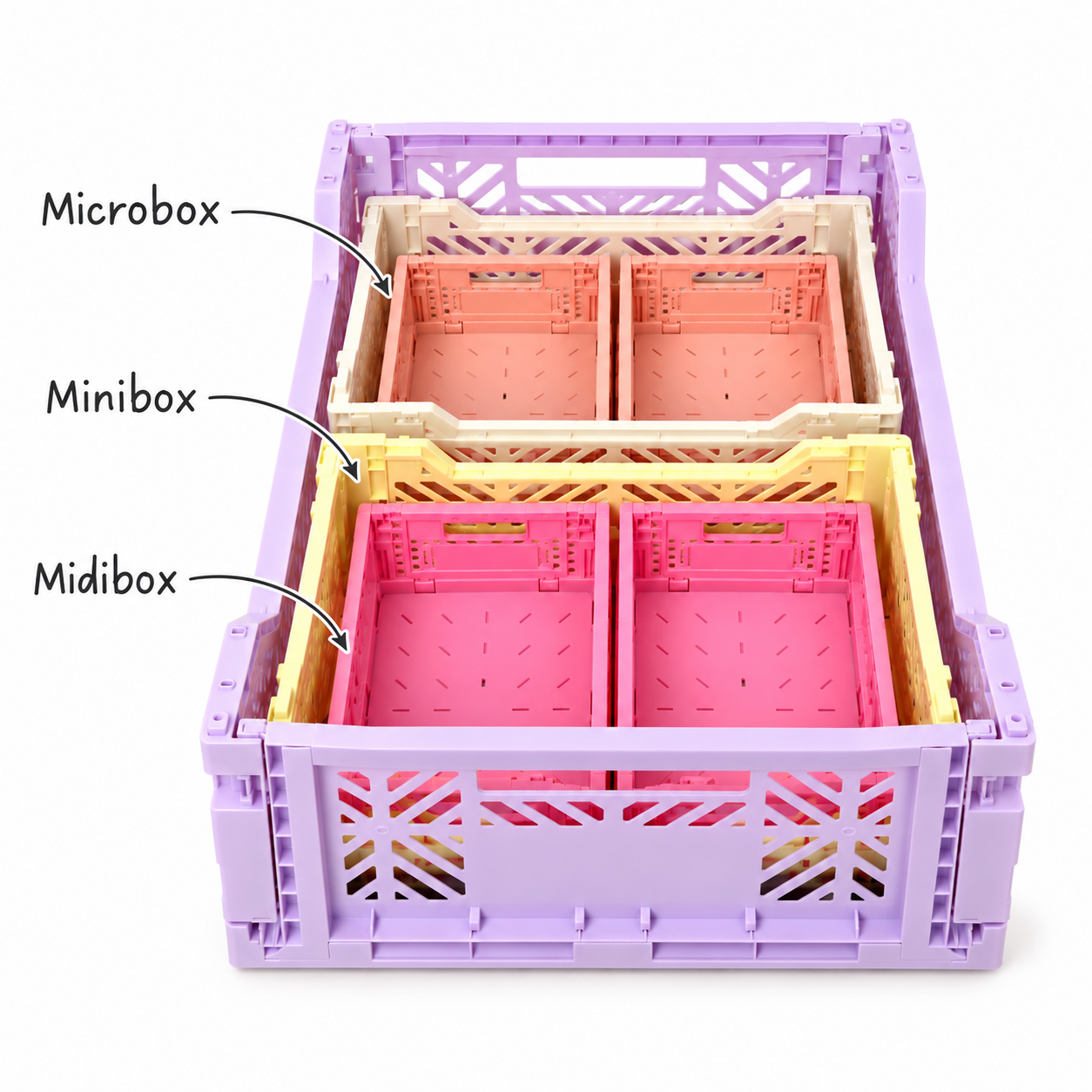 Aykasa Microbox Almond Green – faltbare Aufbewahrungsbox grün, Frontansicht