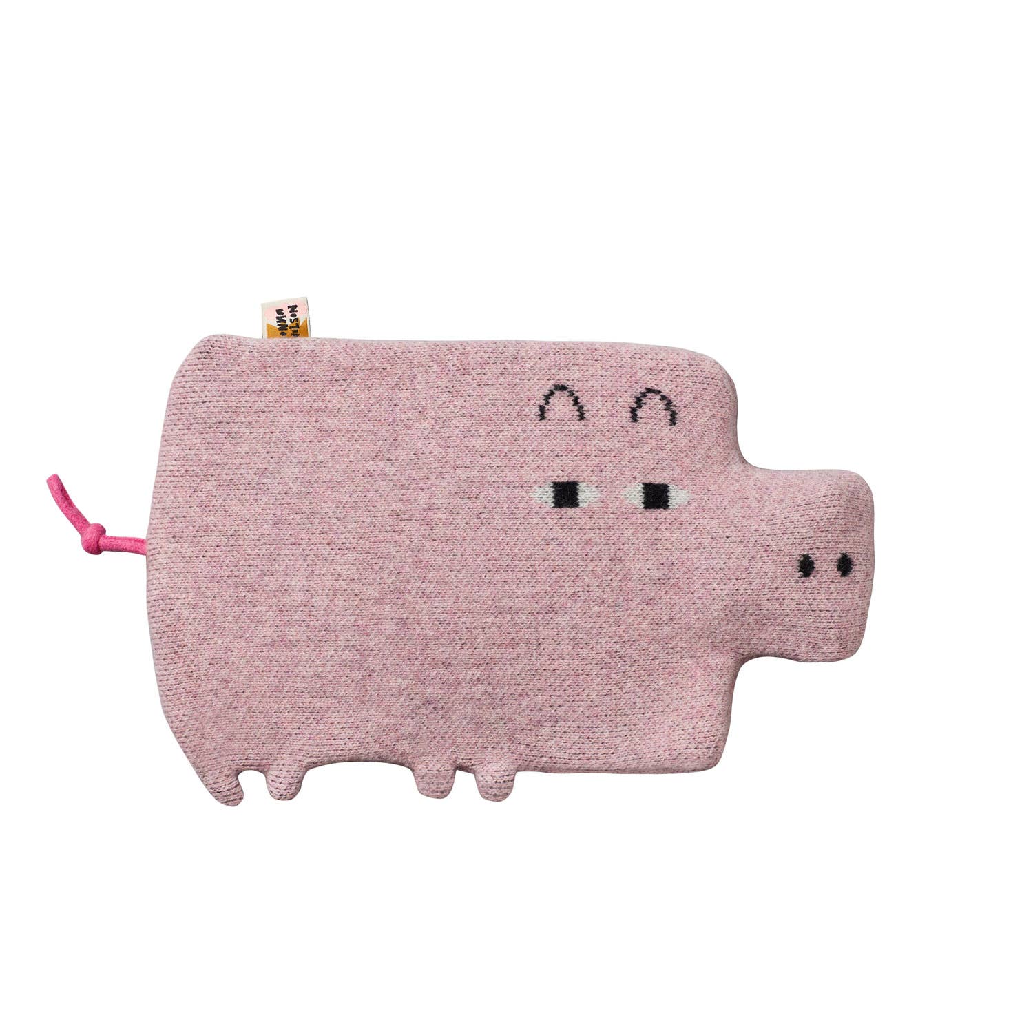 Bettflasche Piglet von Donna Wilson – gestrickter Lammwoll-Bezug rosa Ferkel
