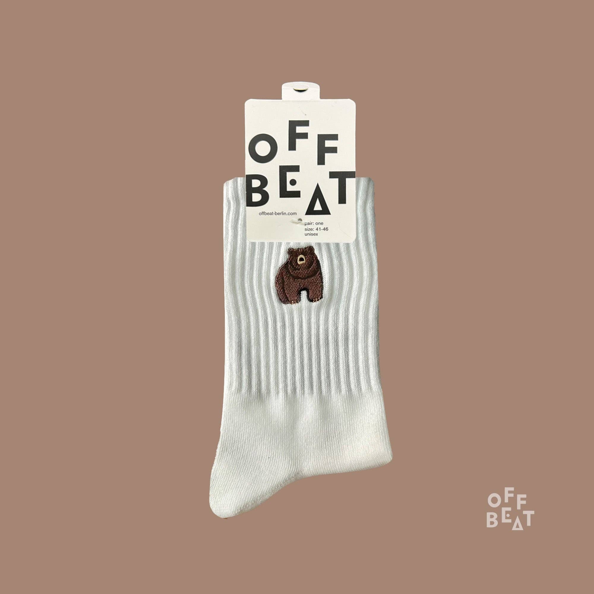 Bestickte Socken - Bär von Offbeat