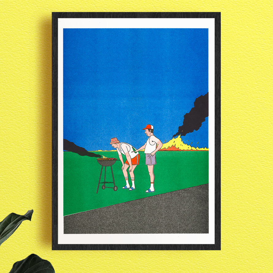 Barbeuc Poster – gerahmt an der Wand