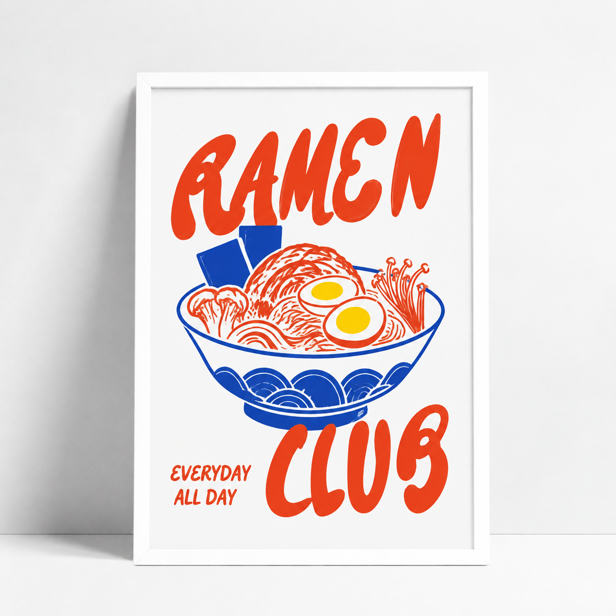 Poster Retro Ramen Club Moonshine Prints – Verpackung mit Kartonrückwand und Schutzhülle