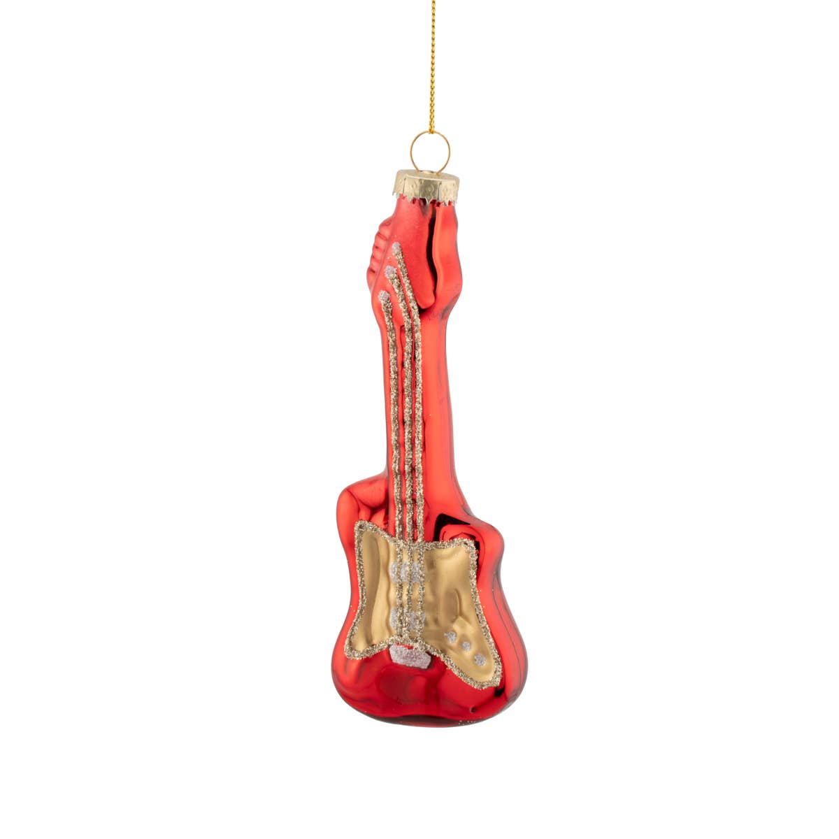Baumschmuck Gitarre von Sass & Belle – Christbaumkugel in Gitarrenform mit goldenem Aufhänger