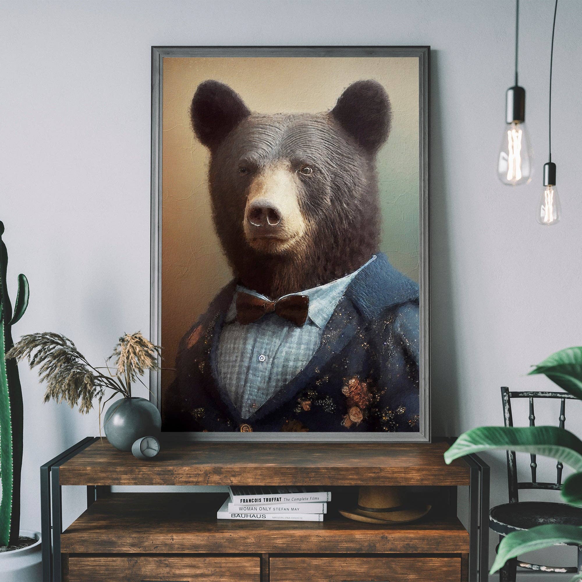 Poster Black Bear Animal Head Portrait