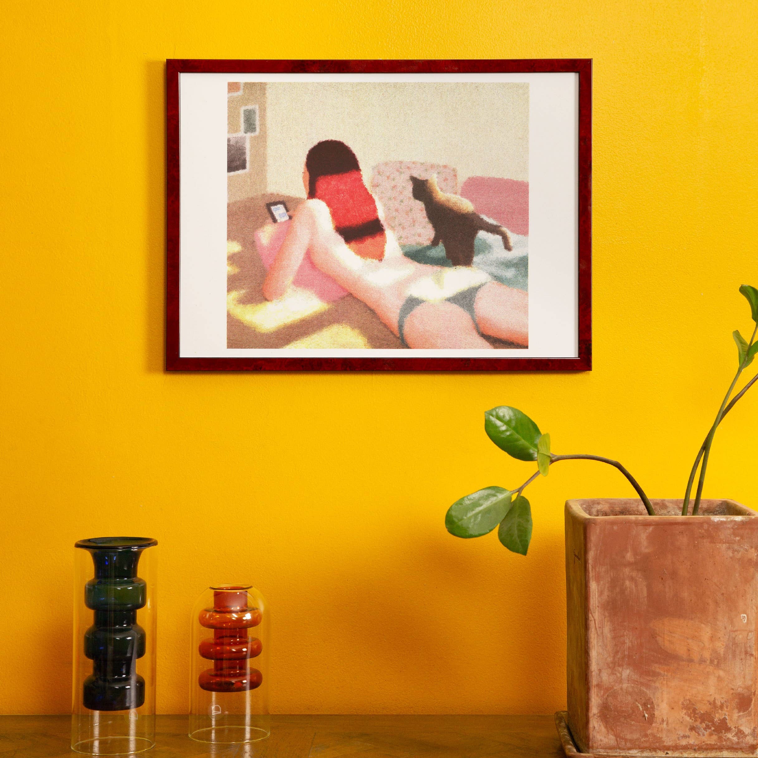 Gerade aus dem Bad Poster – gerahmt an der Wand