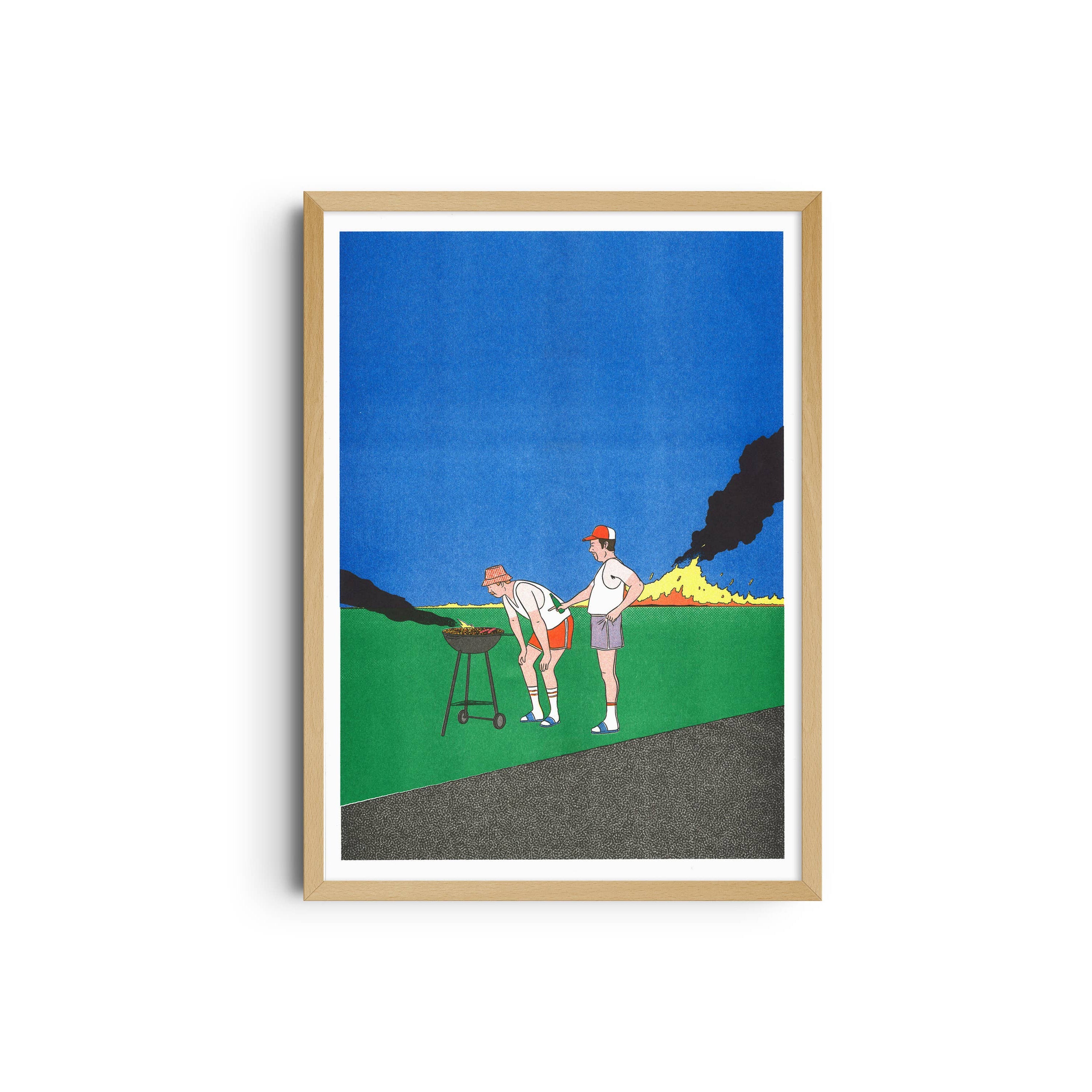 Poster Barbeuc – Risographie-Druck von Simon Bailly, KIBLIND Atelier Lyon, A3