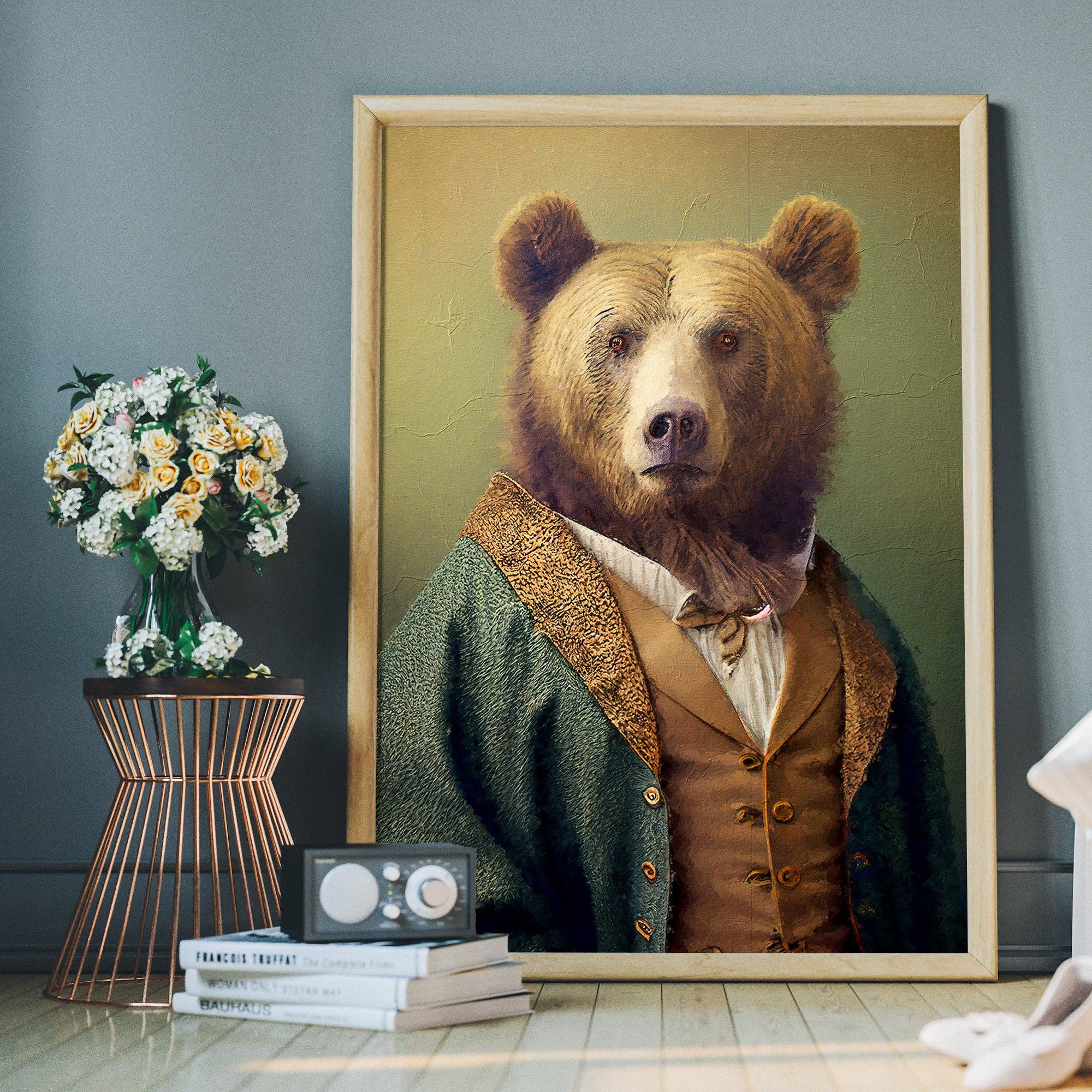 Poster Brown Bear Animal Head Portrait