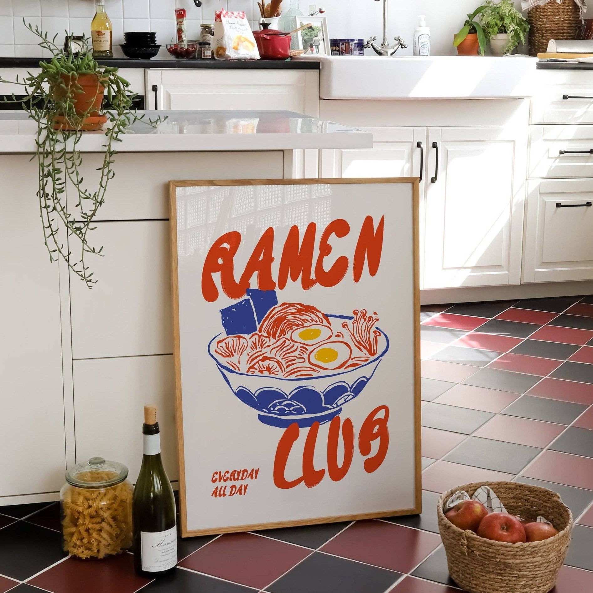 Poster Retro Ramen Club von Moonshine Prints – Retro Küchenposter 50×70cm
