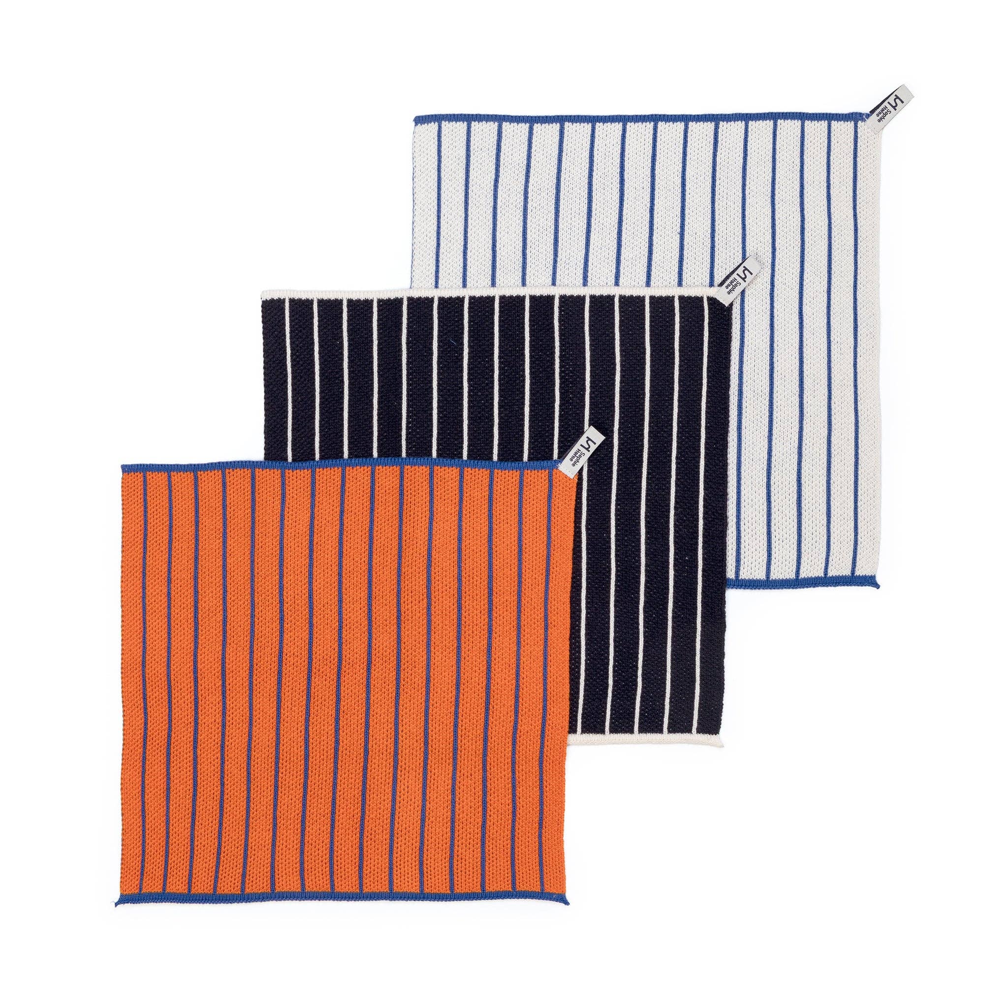 Sophie Home Spültuch Orange Stripes – Detailansicht Streifenmuster Baumwollstrick