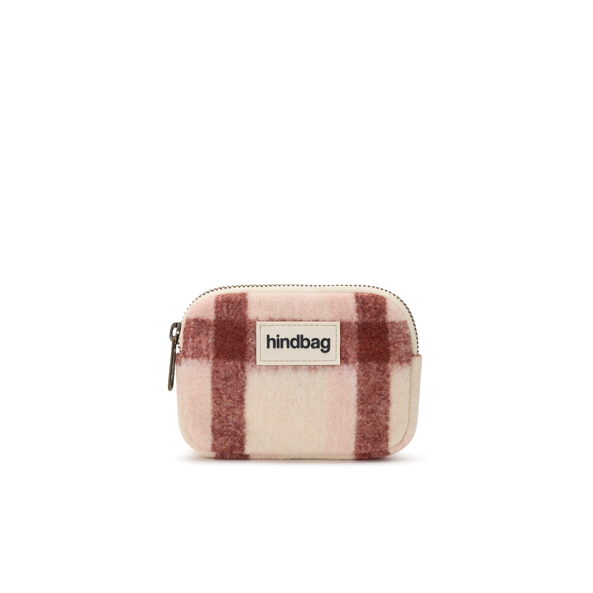 Portemonnaie Lili Rosa Tartan von Hindbag – Frontansicht 13×9cm recyceltes Polyester
