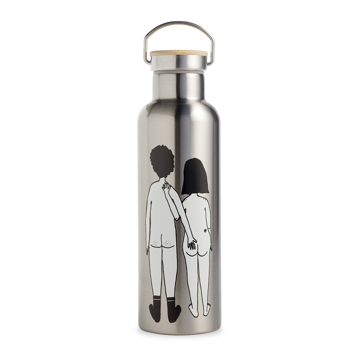 Trinkflasche Nacktes Paar helen b – Detailansicht Illustration Rückenansicht Paar