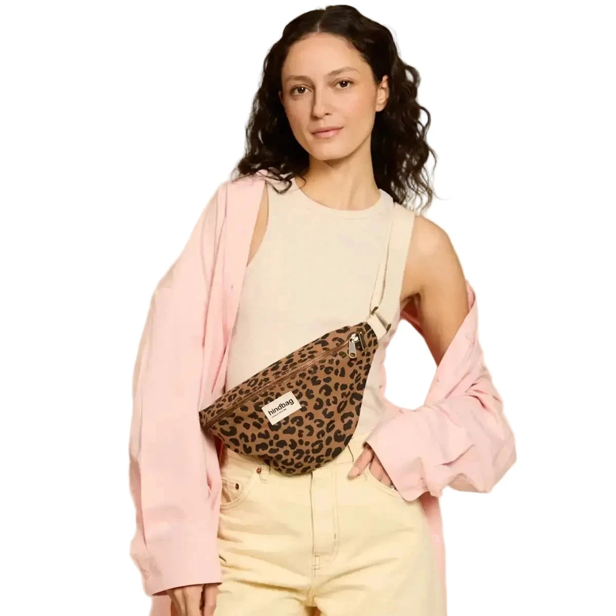 Bauchtasche Olivia Leopard Zimt von Hindbag - Bio-Baumwolle GOTS Frankreich Geschenk