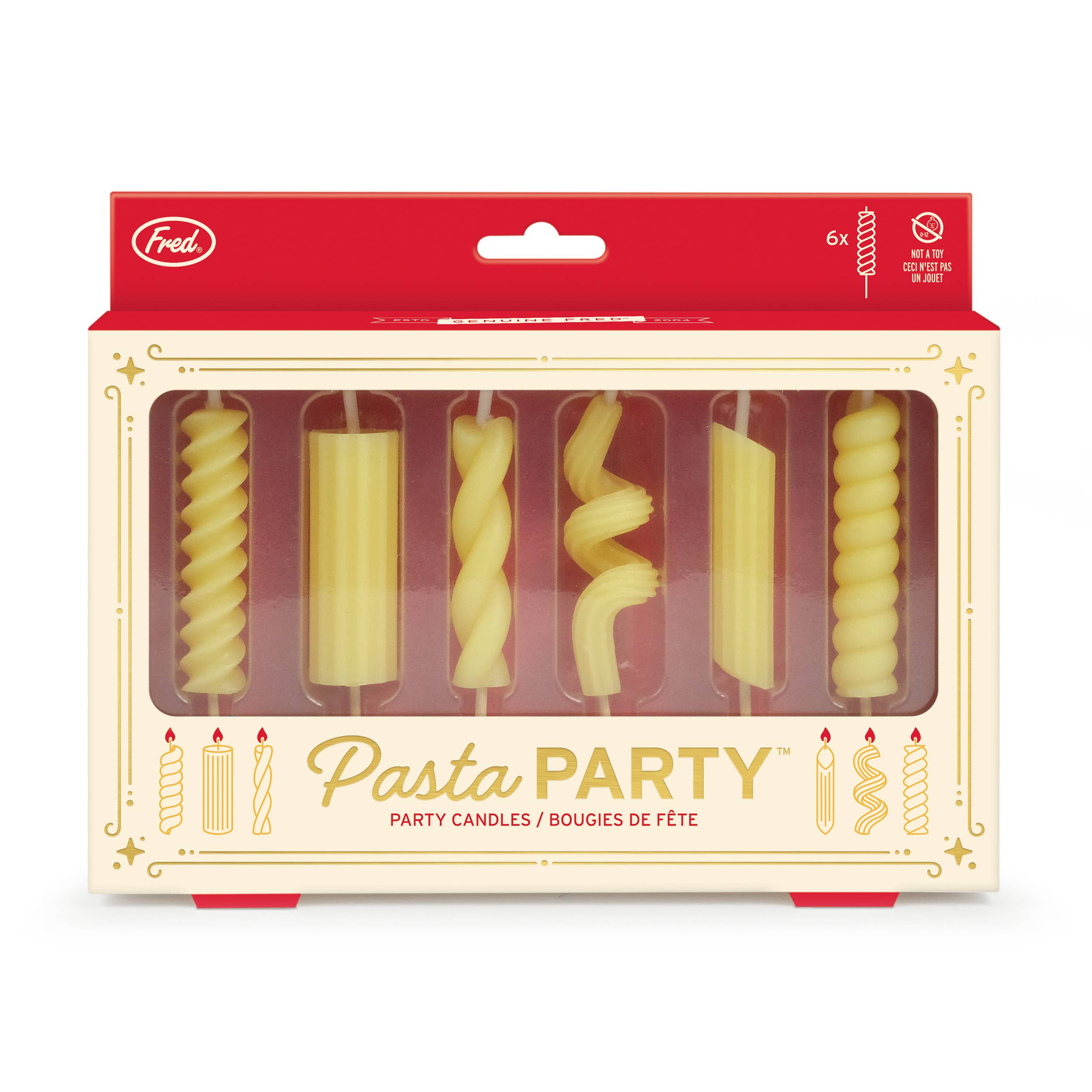 Pasta Party Kerzen von Fred - 6 Nudelformen Kerzen Geburtstag lustig Geschenk