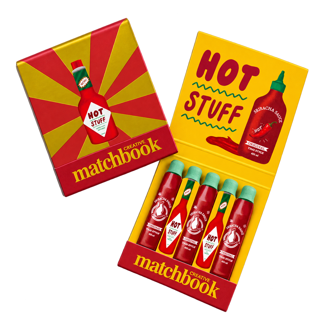Matchbook Hot Stuff von Matchbook Creative – Streichholzheftchen geschlossen Hot Sauce Design