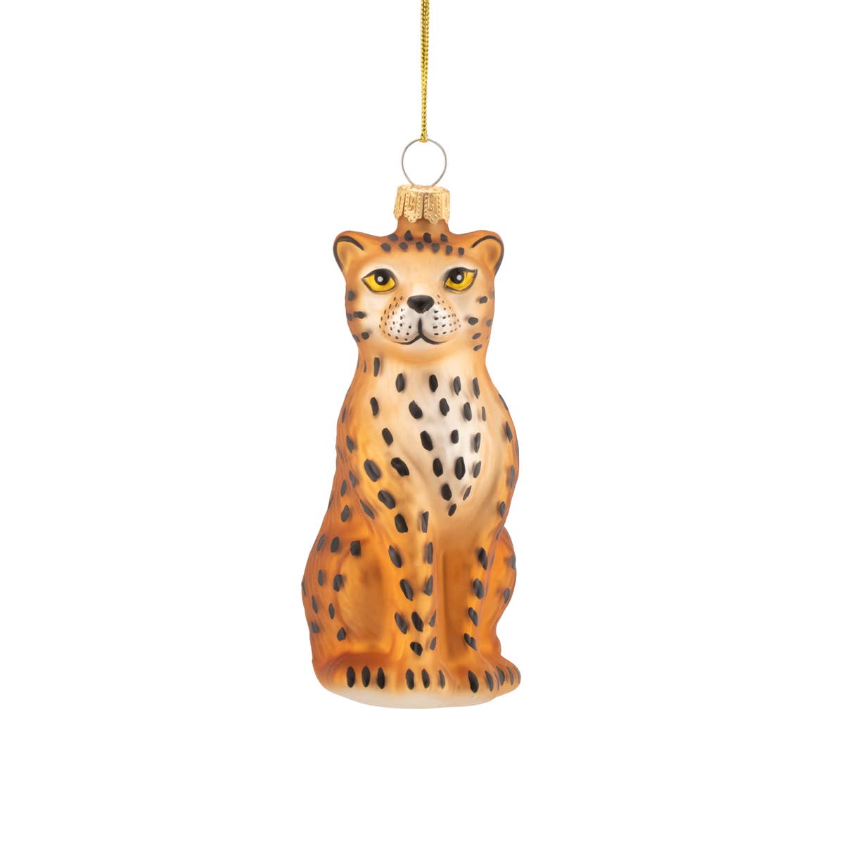 Baumschmuck Gepard von Sass & Belle – Christbaumkugel in Gepardform mit goldenem Aufhänger