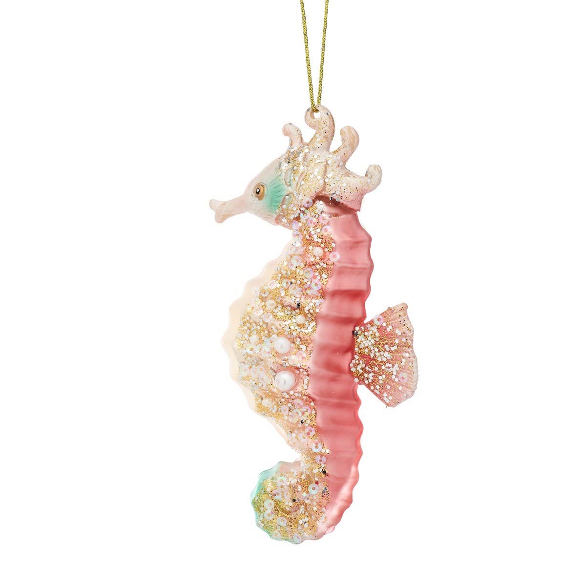 Baumschmuck Seepferdchen rosa von Sass & Belle – Christbaumkugel in Seepferdchenform