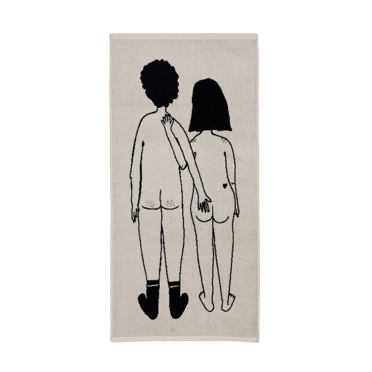 Handtuch Nacktes Paar von helen b – Frontansicht 50×100cm 100% Baumwolle