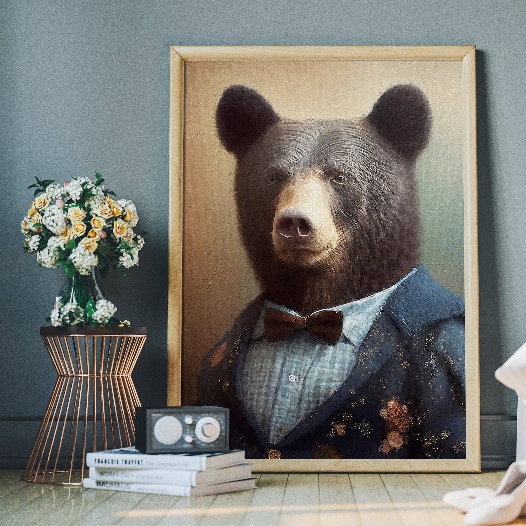 Poster Black Bear Animal Head Portrait