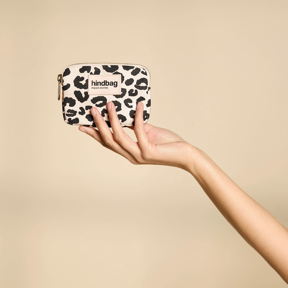 Portemonnaie «Lili» Leopard Ecru von Hindbag