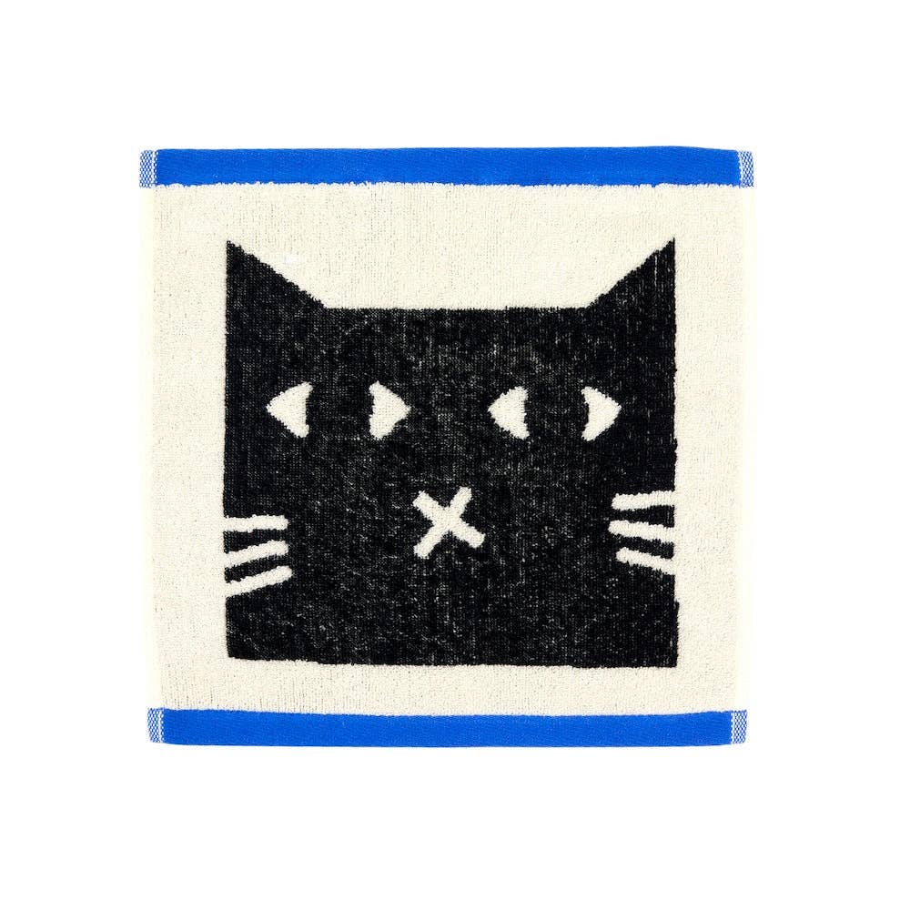 Gesichtstuch Katze Baumwolle von Donna Wilson - Katzenmotiv Bad Textilien Geschenk