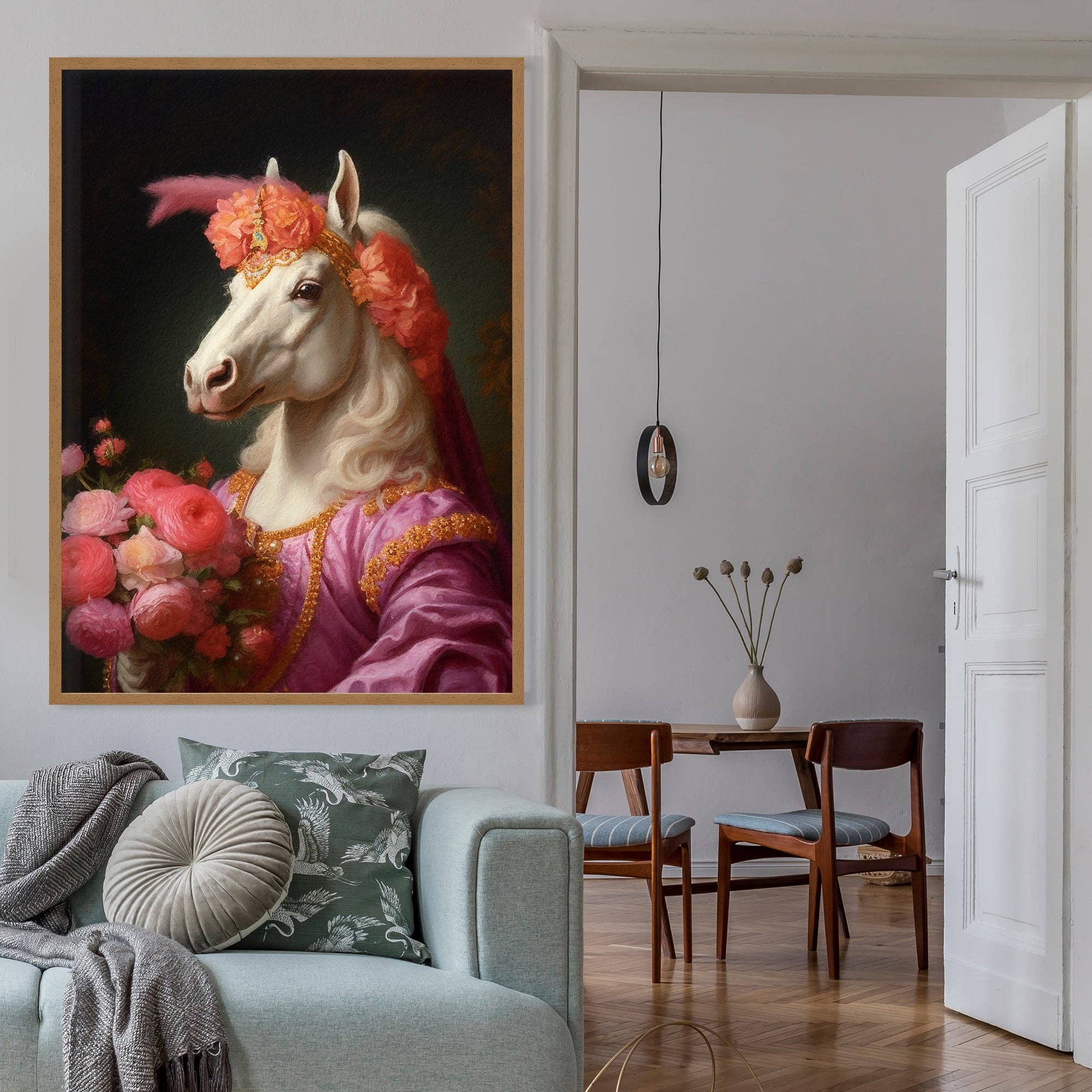 Poster White Horse Animal Portrait
