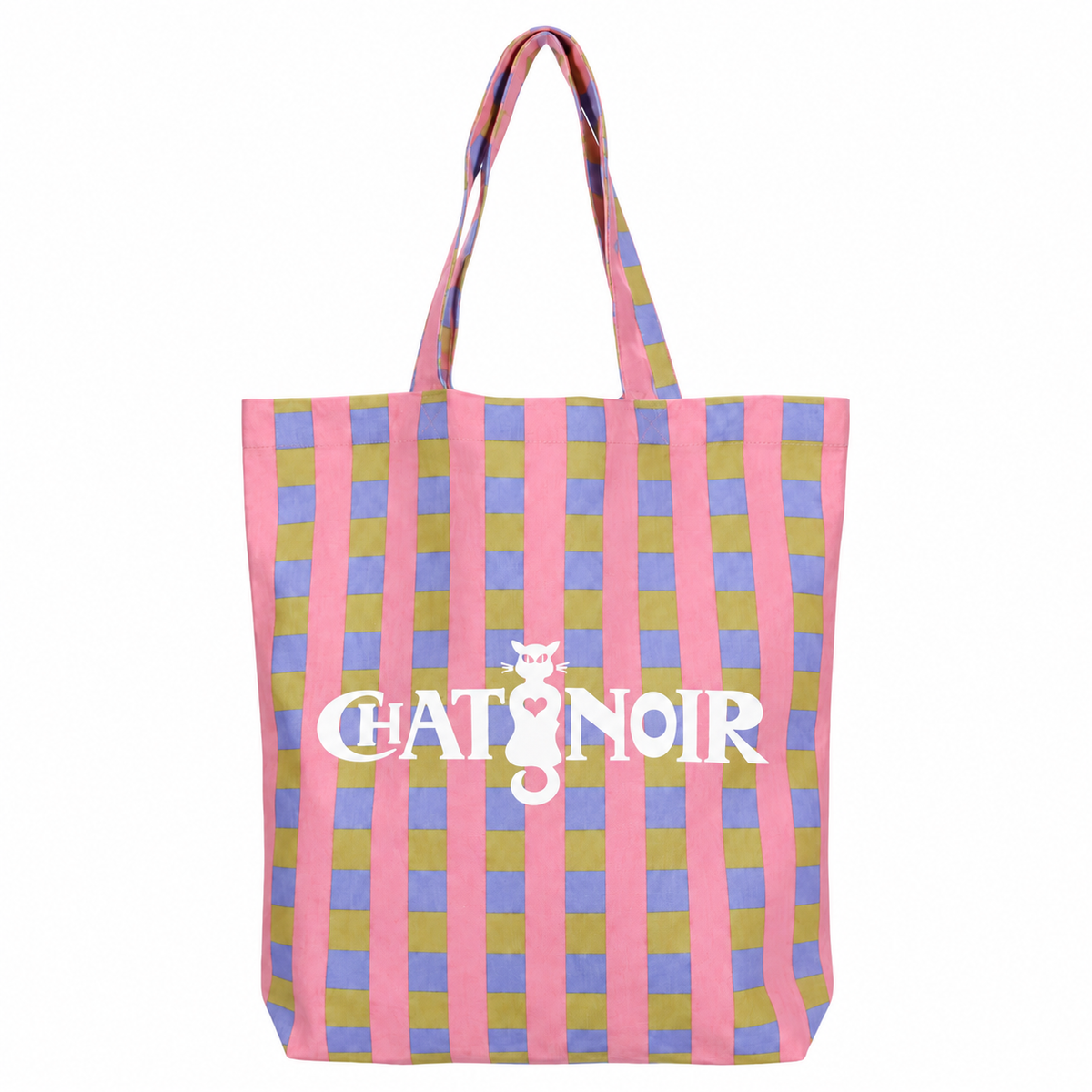 Shopper Chat Noir Jangle – limitierte Baumwoll-Tragetasche gewebtes Streifenmuster Purple Dusky Sky