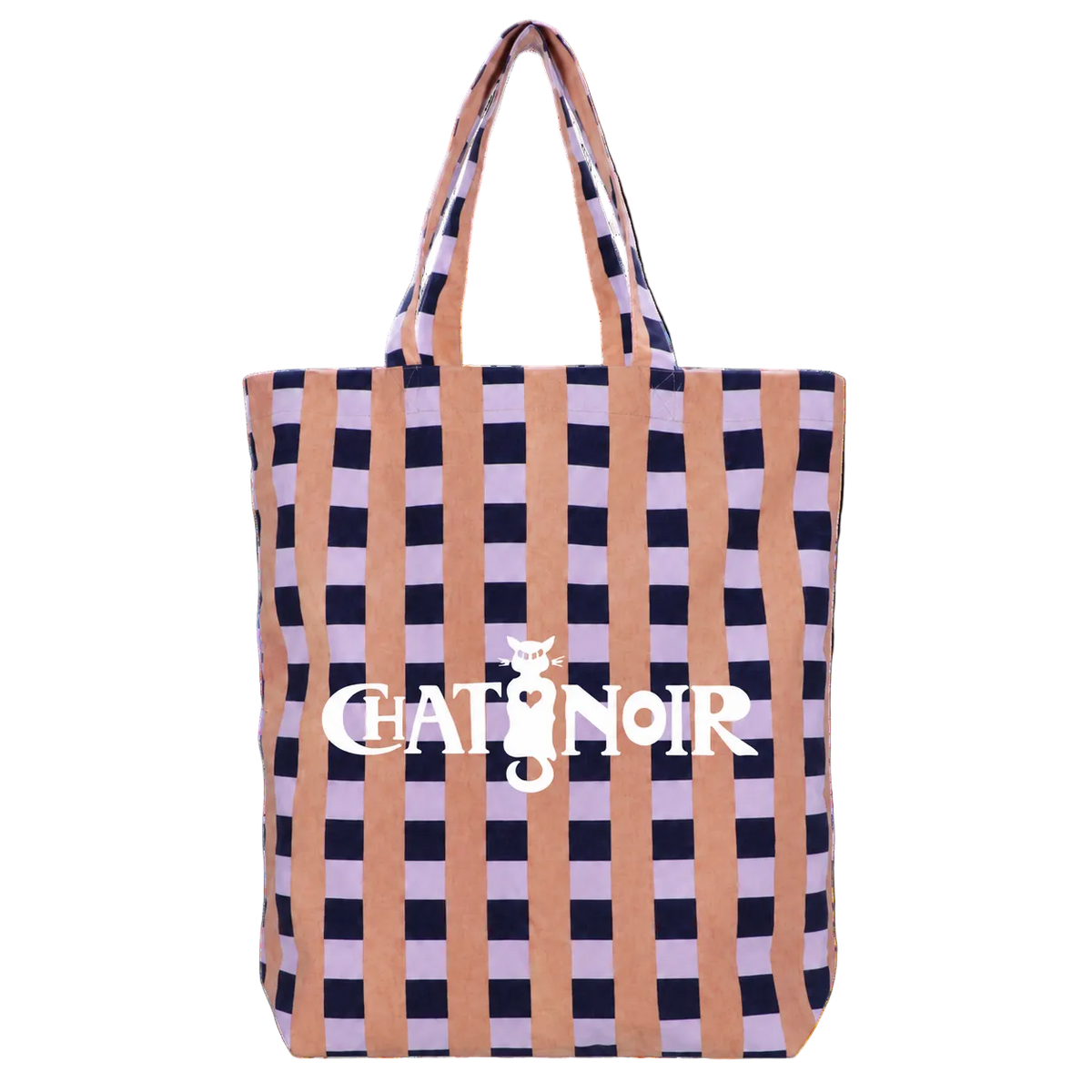 Shopper Chat Noir Seaweed – limitierte Baumwoll-Tragetasche gewebtes Streifenmuster Grün Grapefruit Cornflower