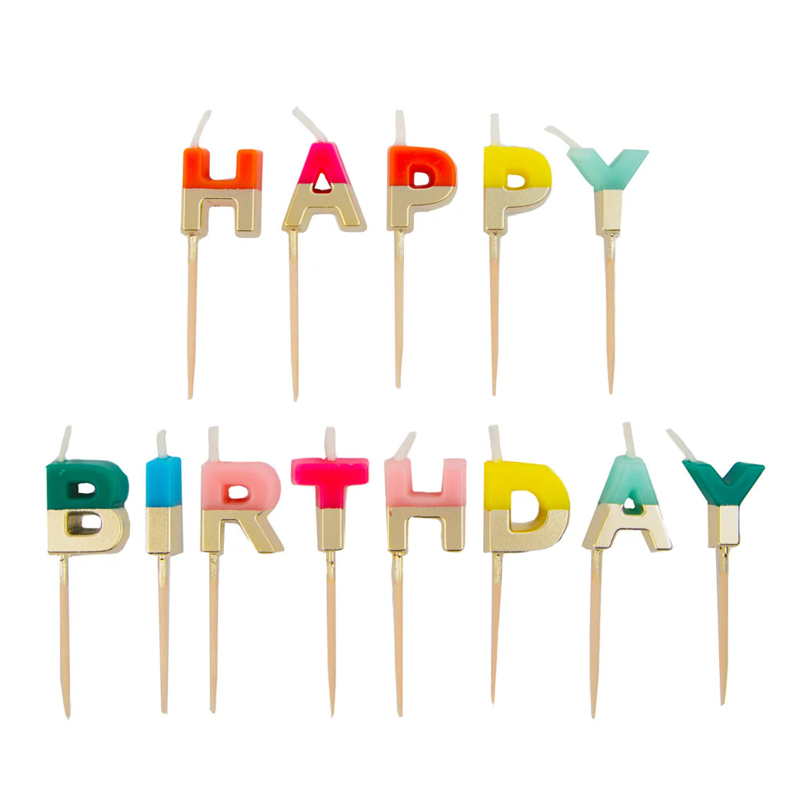 Happy Birthday Kerzen Talking Tables – Detailansicht Schriftzug