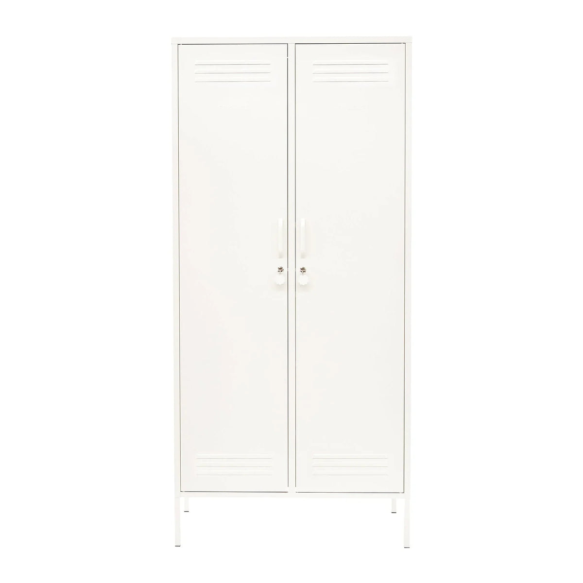 Schrank The Twinny von Mustard Made in White – Zweitüriger Metallspind Designmöbel