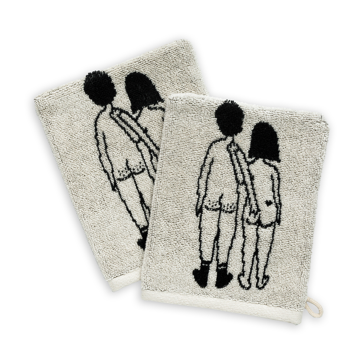 Waschlappen-Set «Nacktes Paar» von helen b