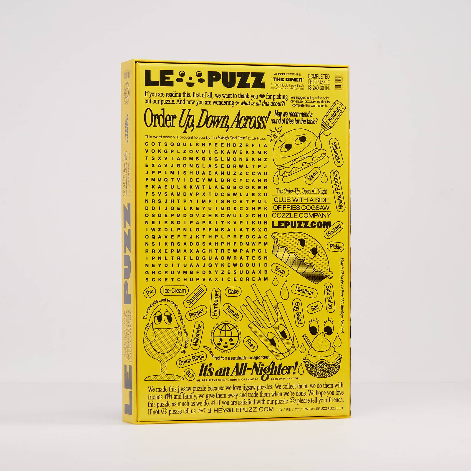 Le Puzz Das Diner – Rückseite Puzzleschachtel mit Detailansicht
