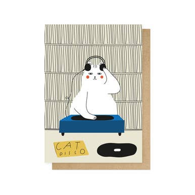 Grußkarte Disco-Katze von East End Prints – A6 Karte mit Disco-Katzenmotiv inkl. Umschlag