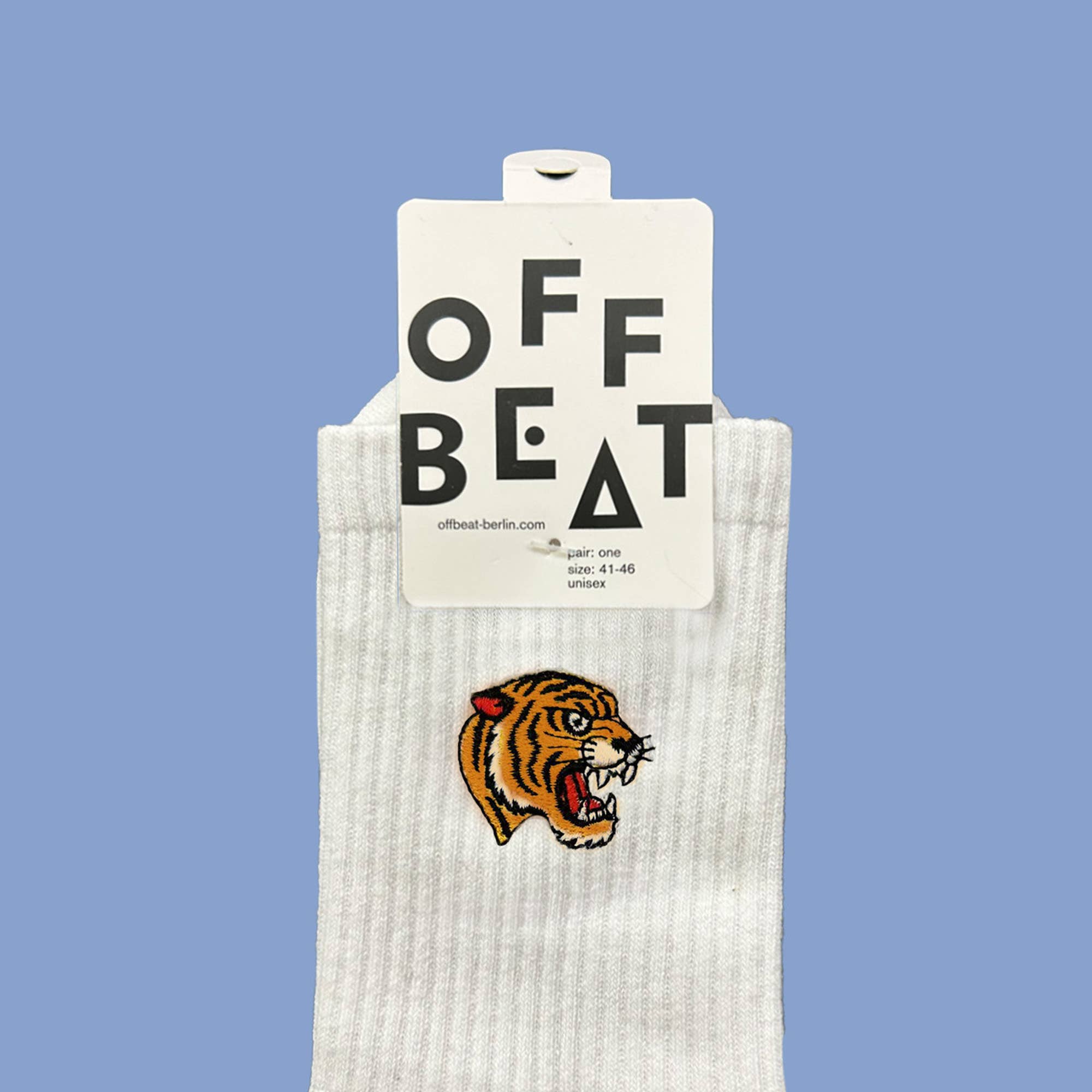 Bestickte Socken - Tigerkopf von Offbeat