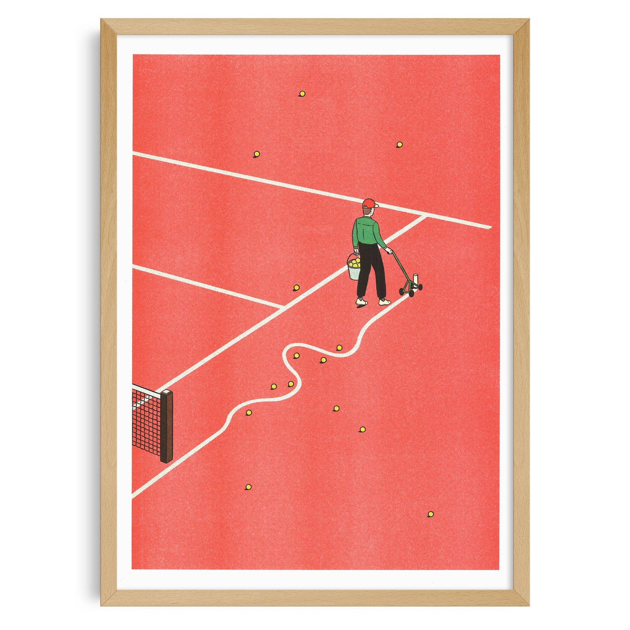 Poster Tennis – Risographie-Druck von Simon Bailly, KIBLIND Atelier Lyon, A3