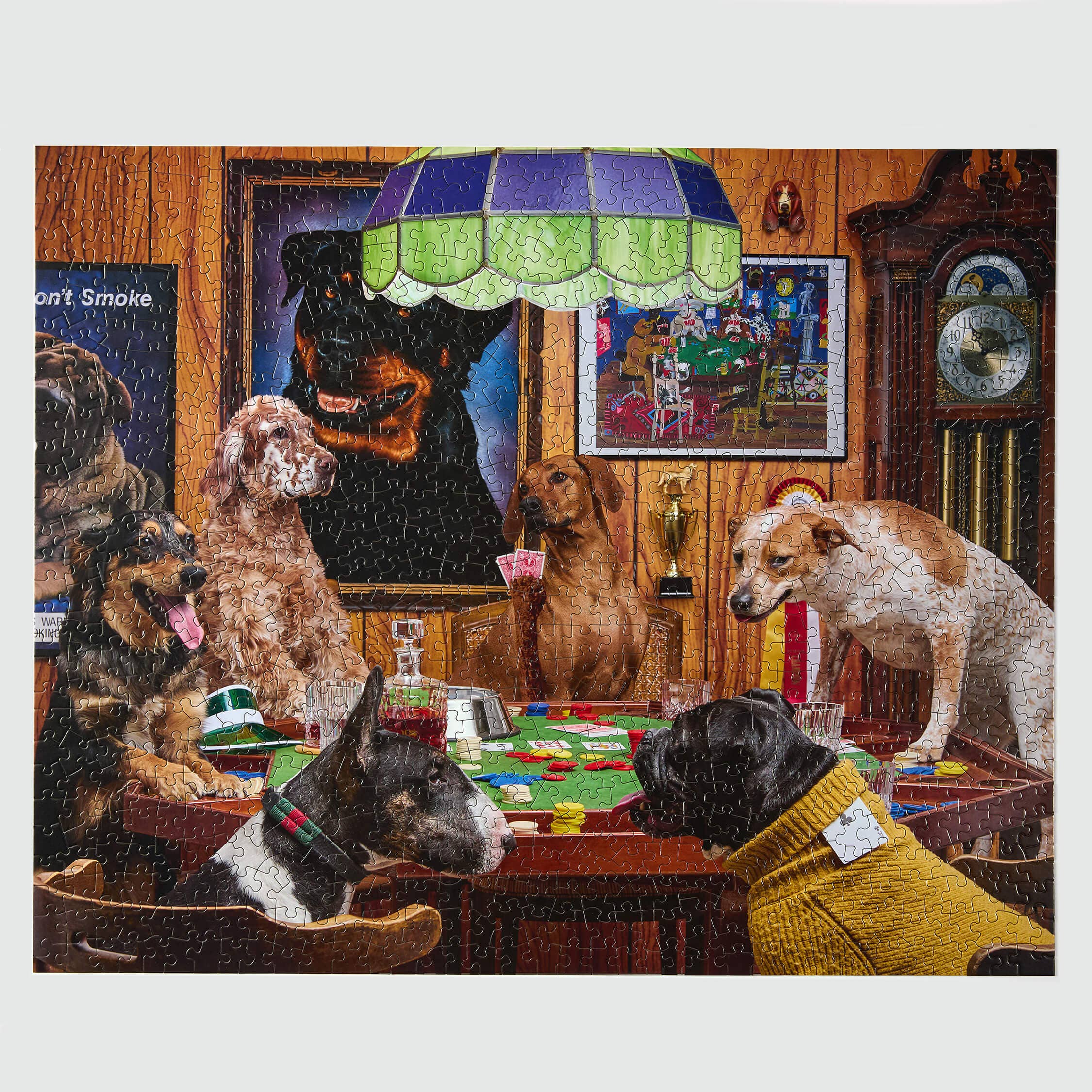 Pokerhunde Puzzle Le Puzz – Detailansicht gelegte Teile Hunde beim Pokern